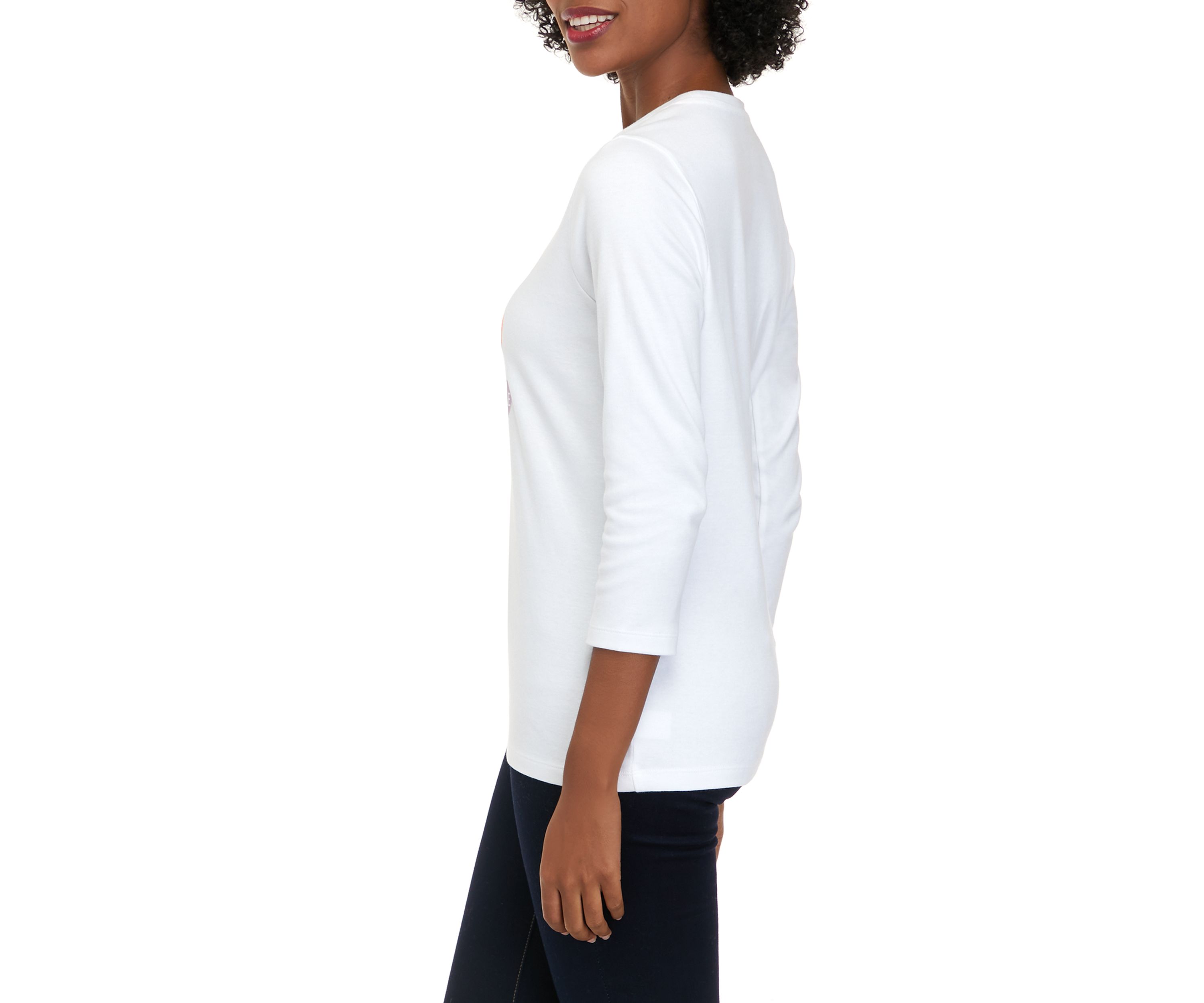 Petite 3/4 Sleeve Graphic T-Shirt