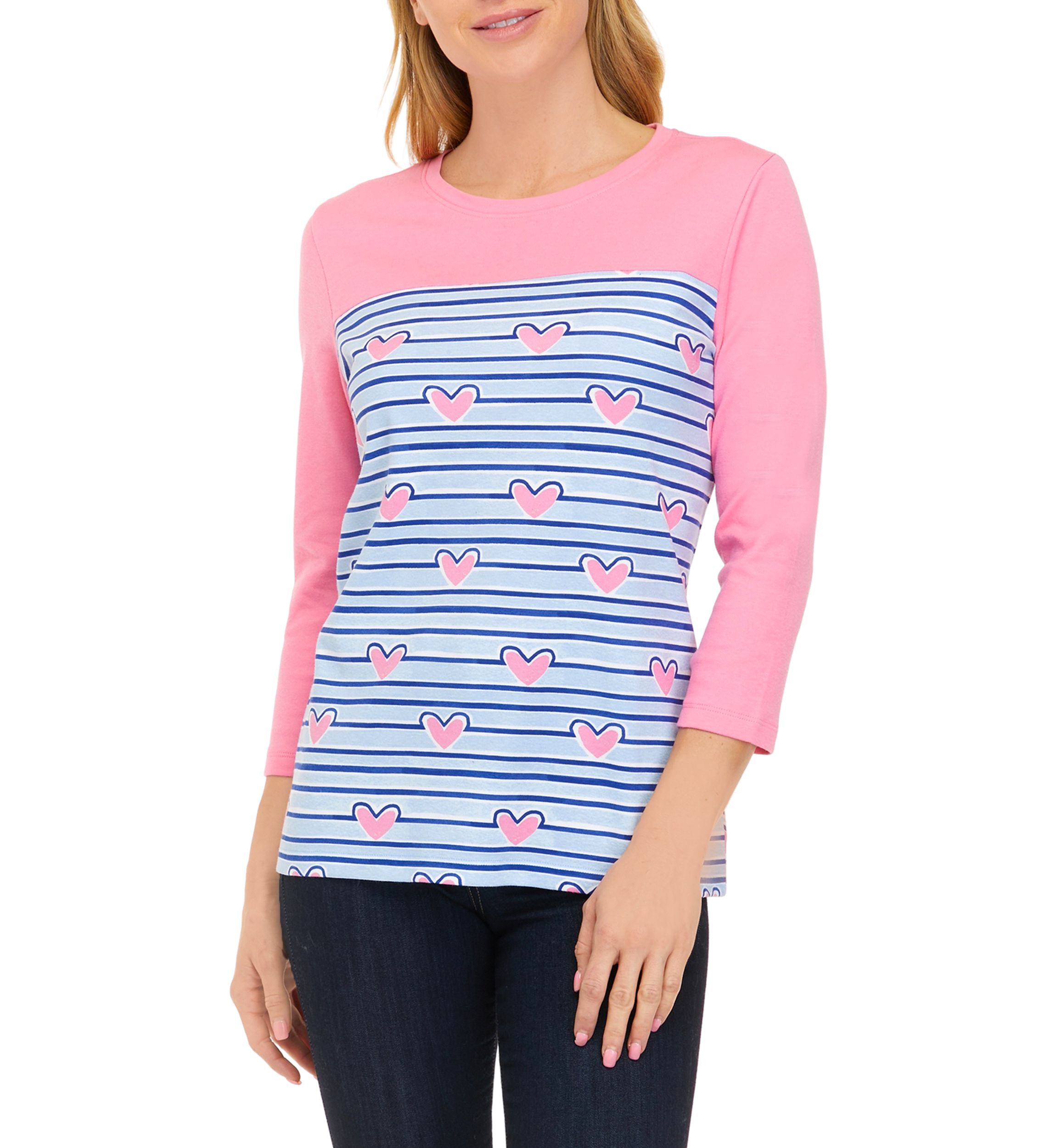 Petite 3/4 Sleeve Graphic T-Shirt