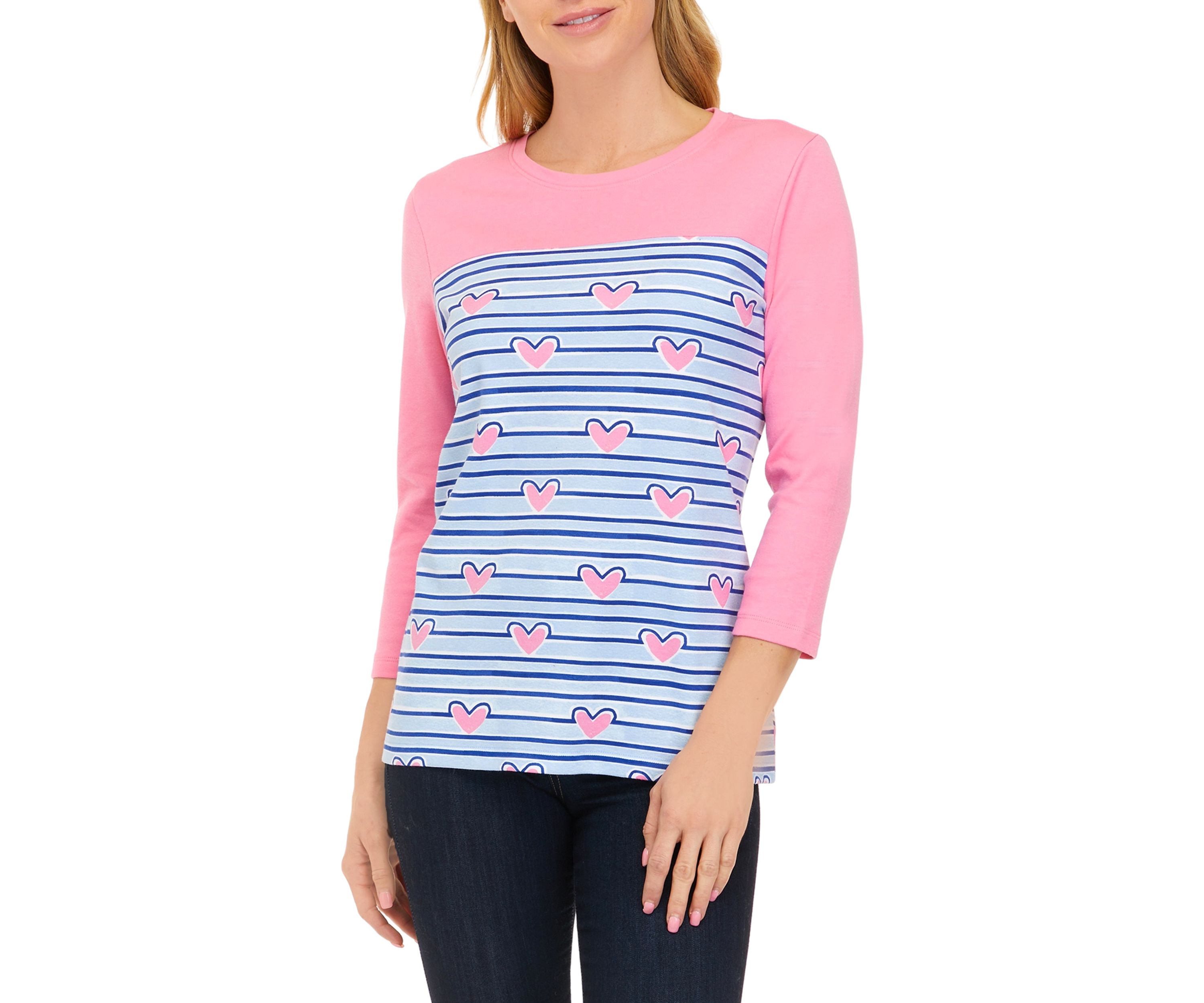 Petite 3/4 Sleeve Graphic T-Shirt