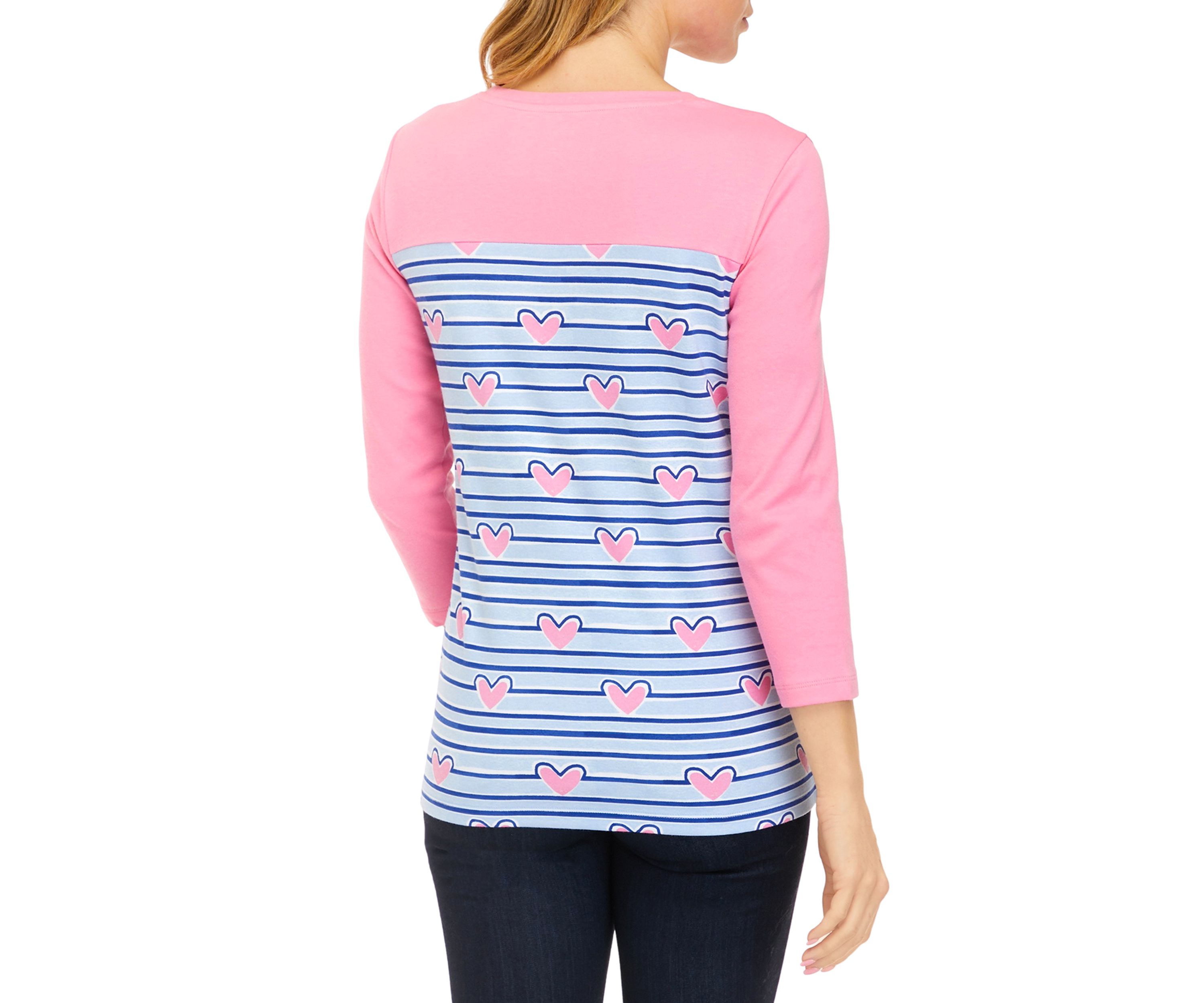 Petite 3/4 Sleeve Graphic T-Shirt