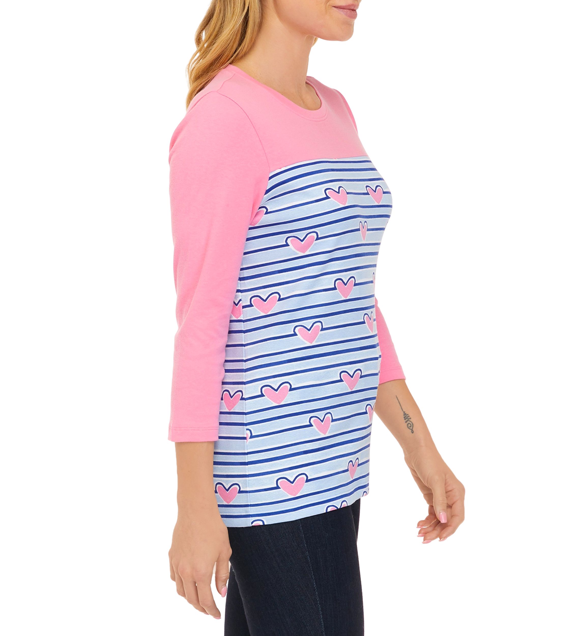 Petite 3/4 Sleeve Graphic T-Shirt