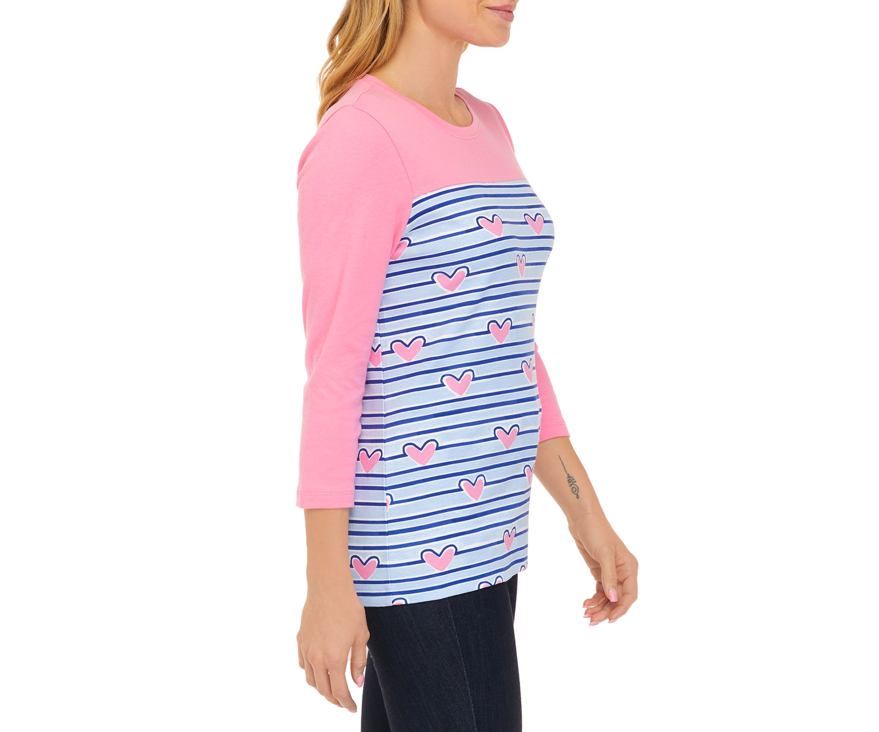Petite 3/4 Sleeve Graphic T-Shirt