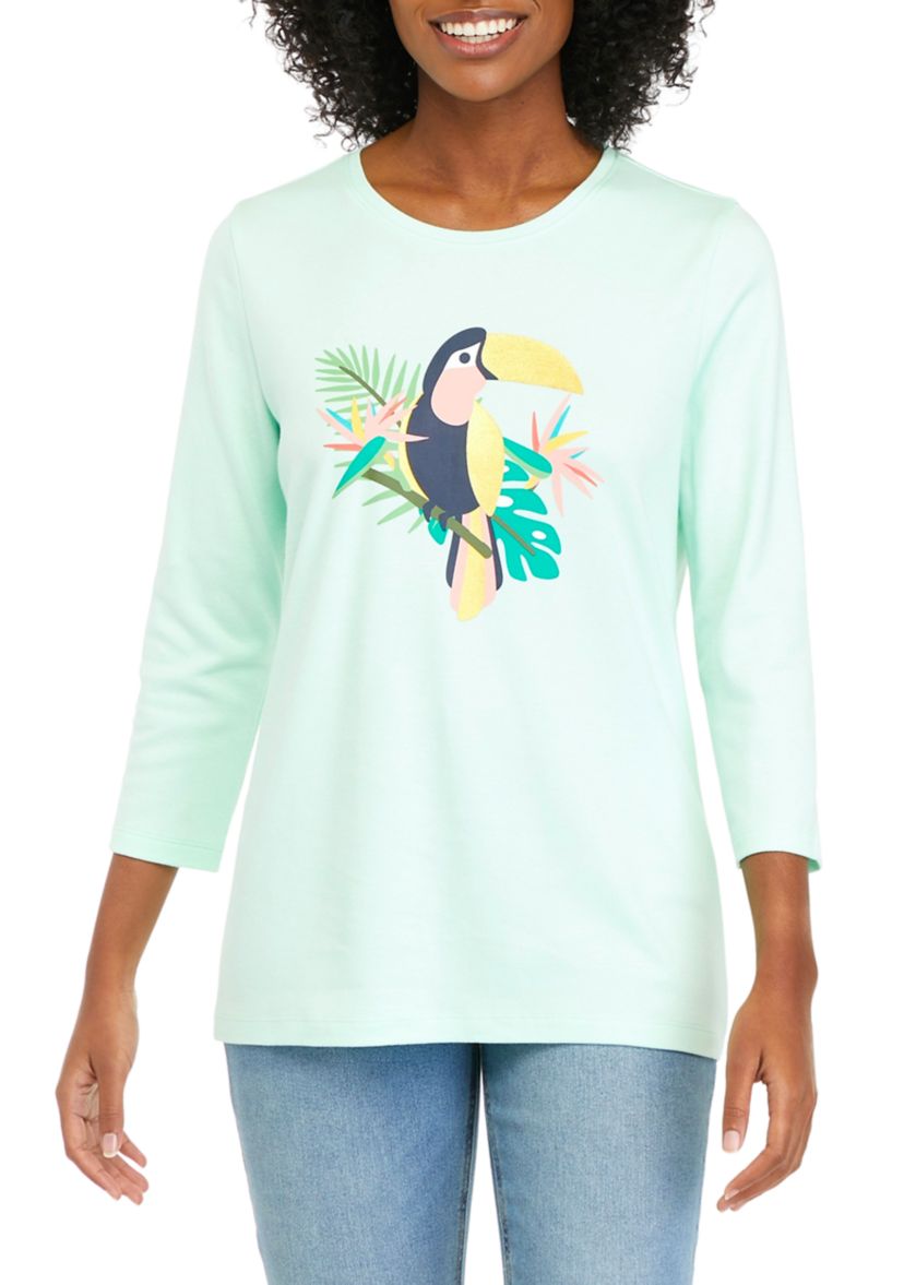 Womens 3/4 Sleeve Graphic T-Shirt