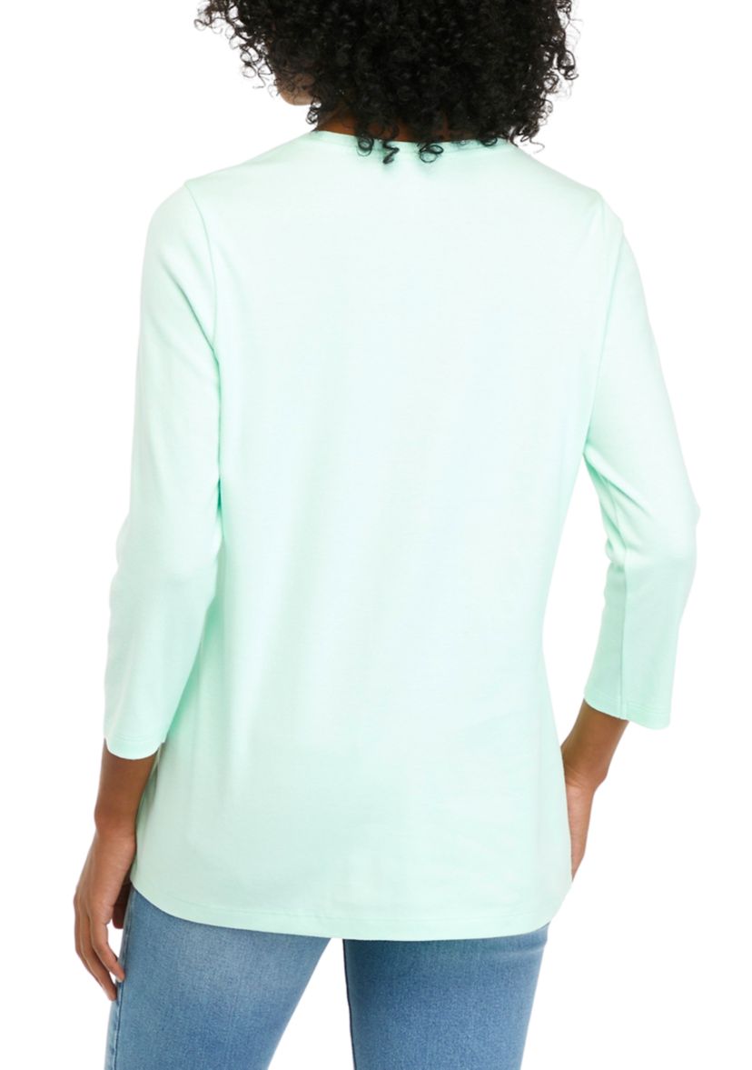 Womens 3/4 Sleeve Graphic T-Shirt