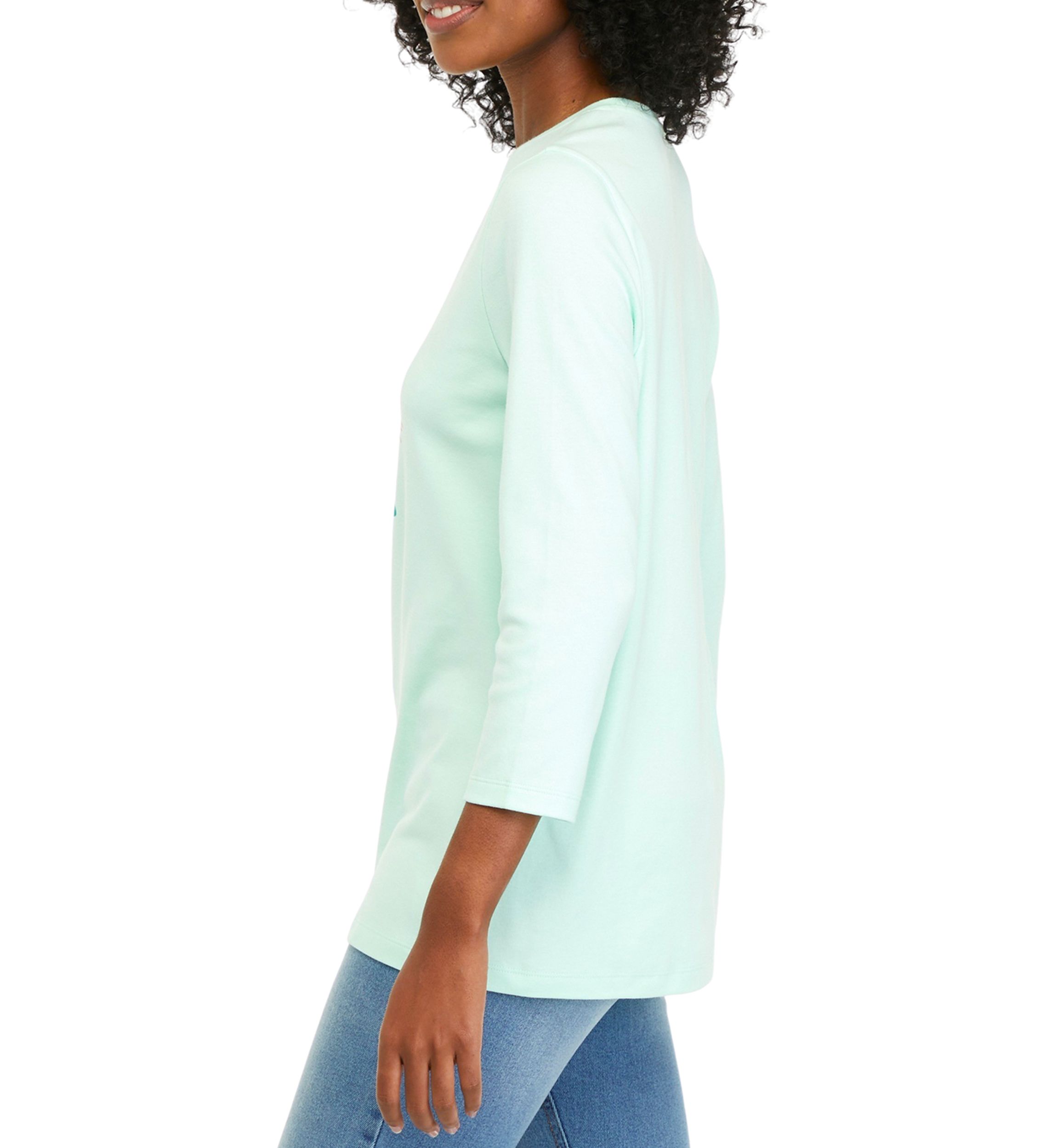 Womens 3/4 Sleeve Graphic T-Shirt
