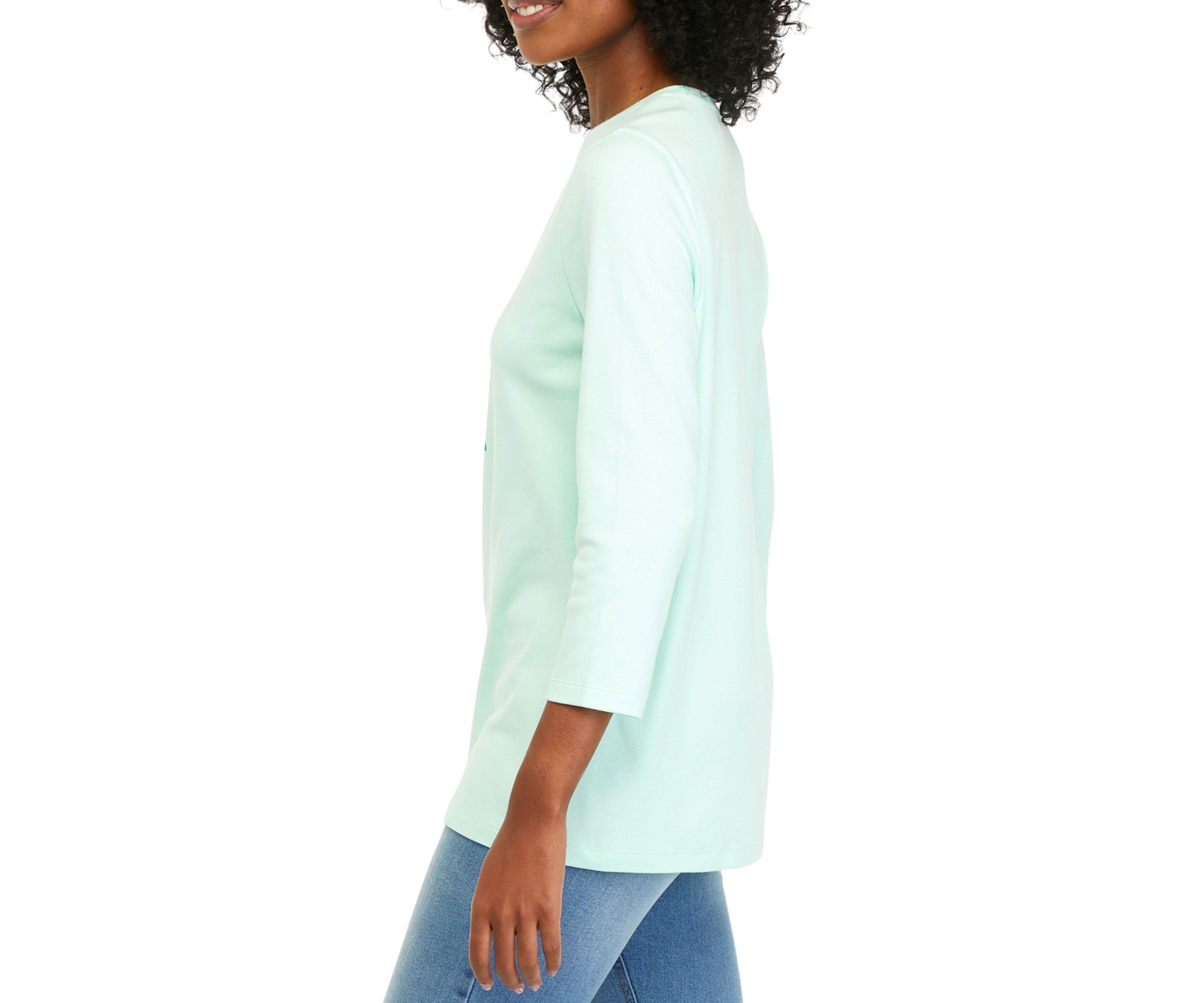 Womens 3/4 Sleeve Graphic T-Shirt