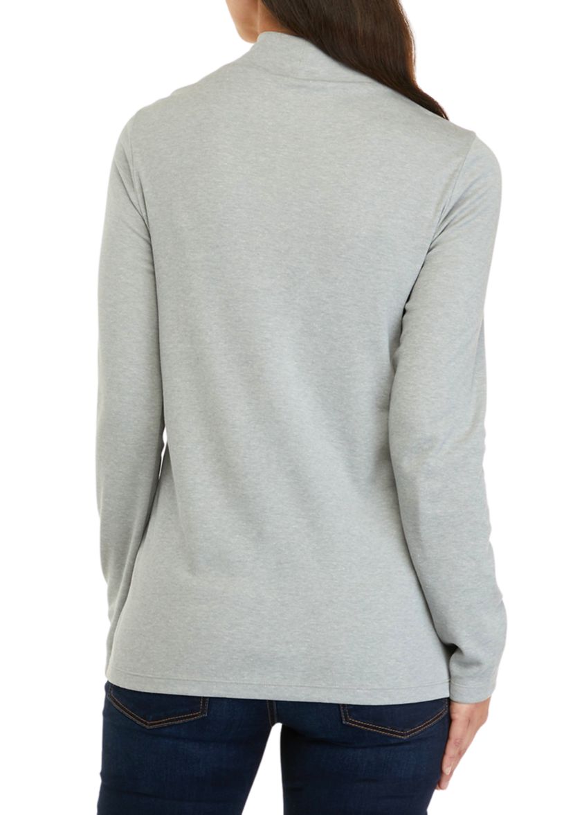 Womens Long Sleeve Mock Neck T-Shirt 