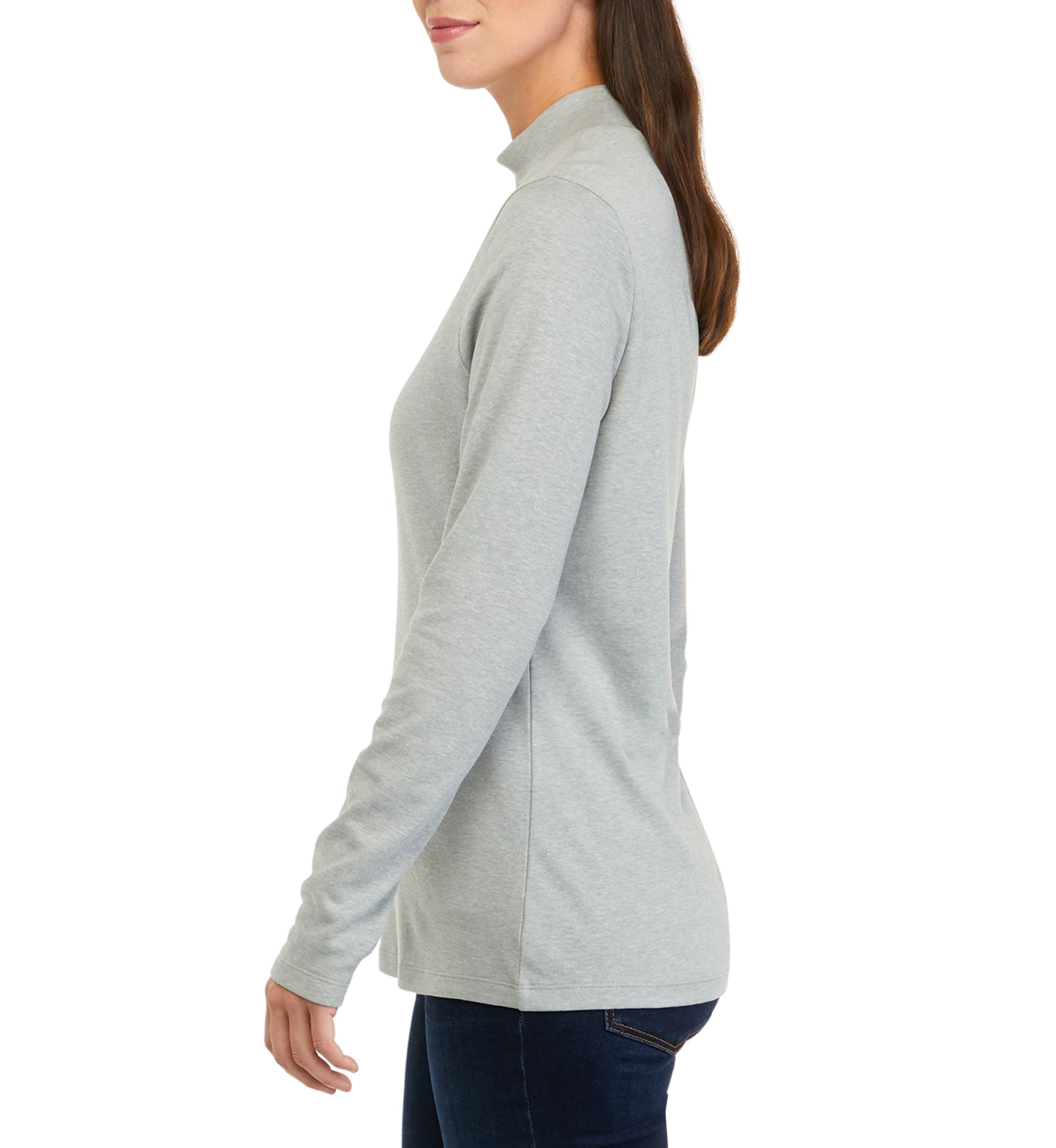 Womens Long Sleeve Mock Neck T-Shirt 