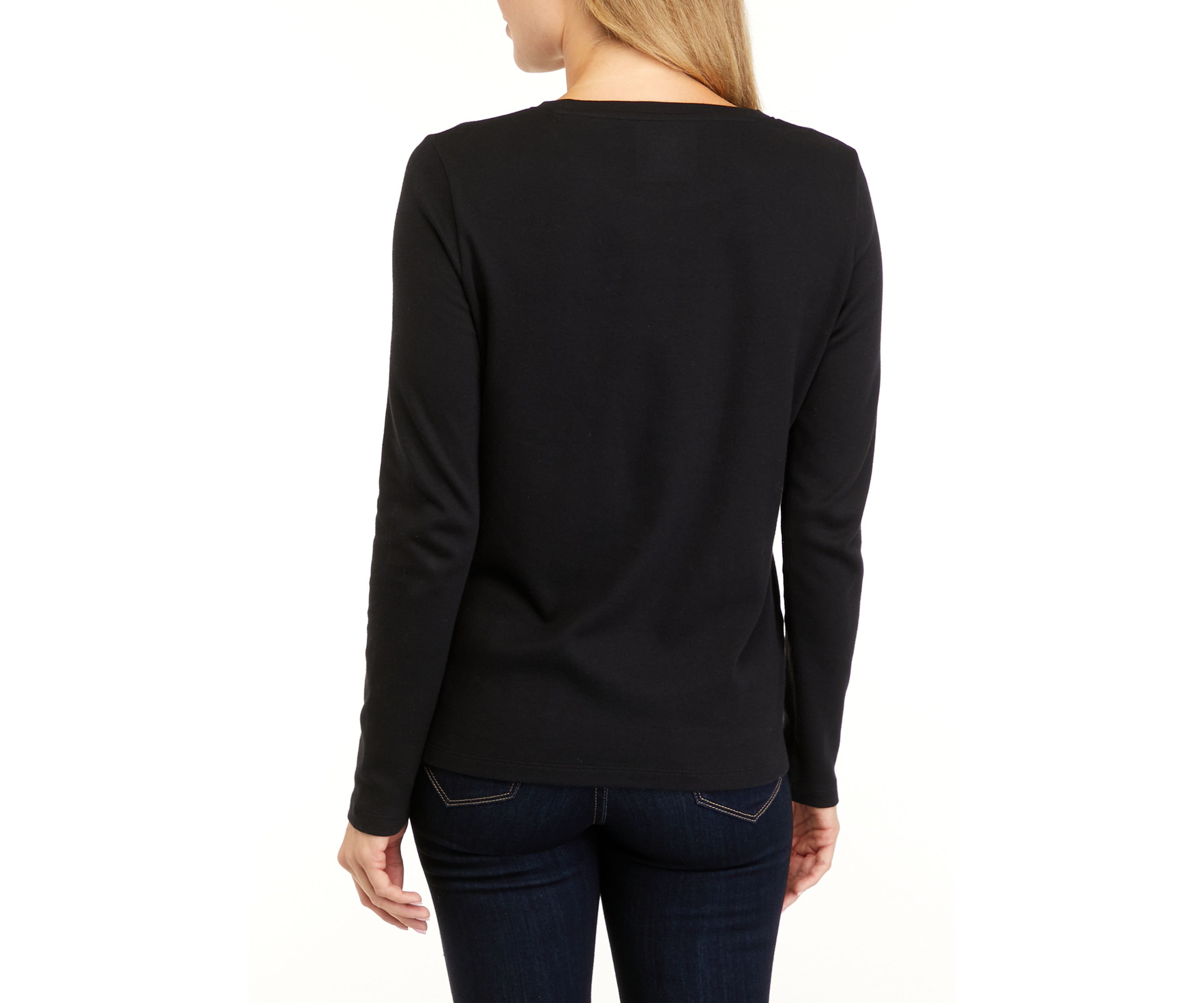 Womens Long Sleeve Round Neck Graphic T-Shirt