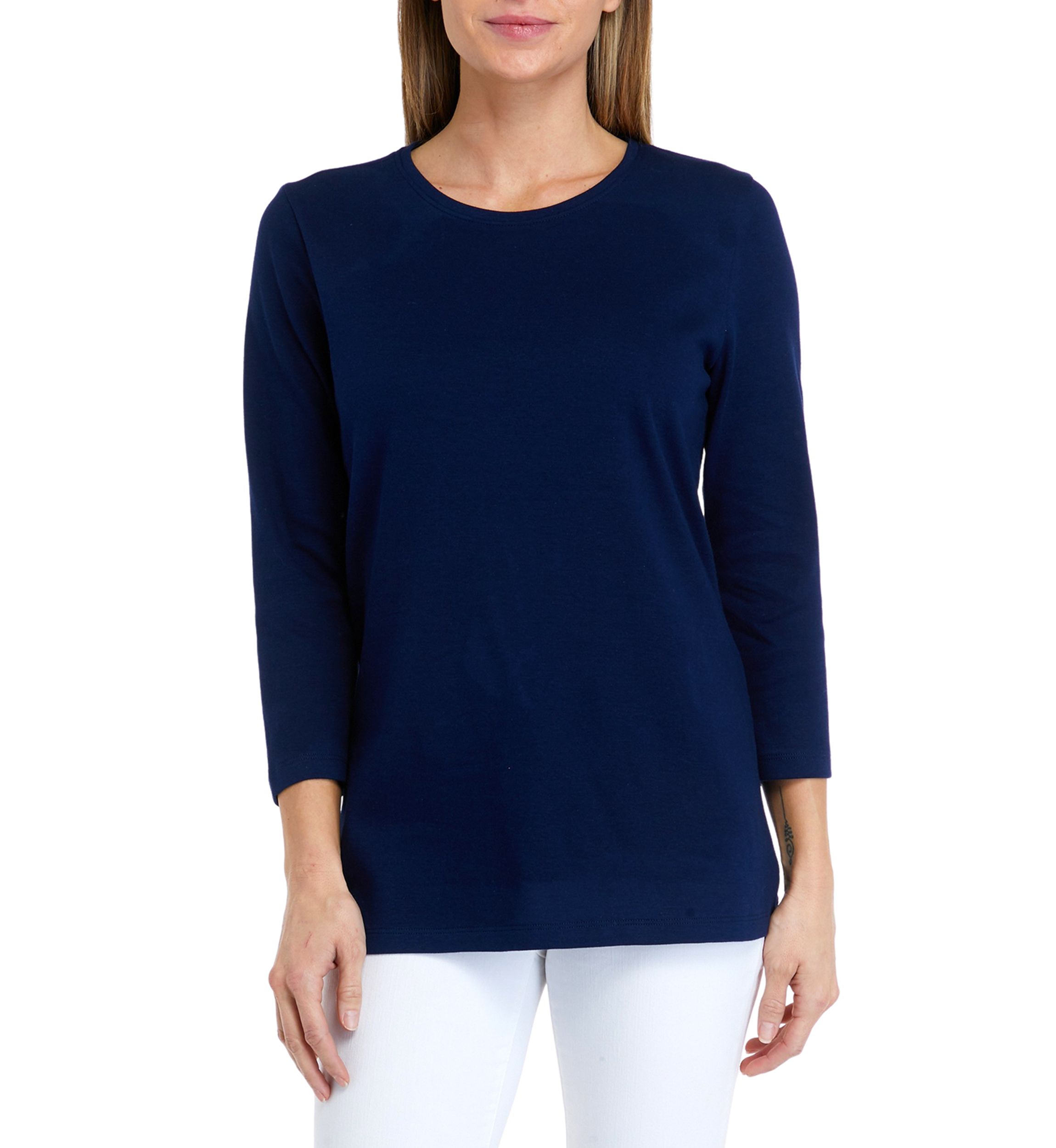 Womens 3/4 Sleeve Crew Neck T-Shirt