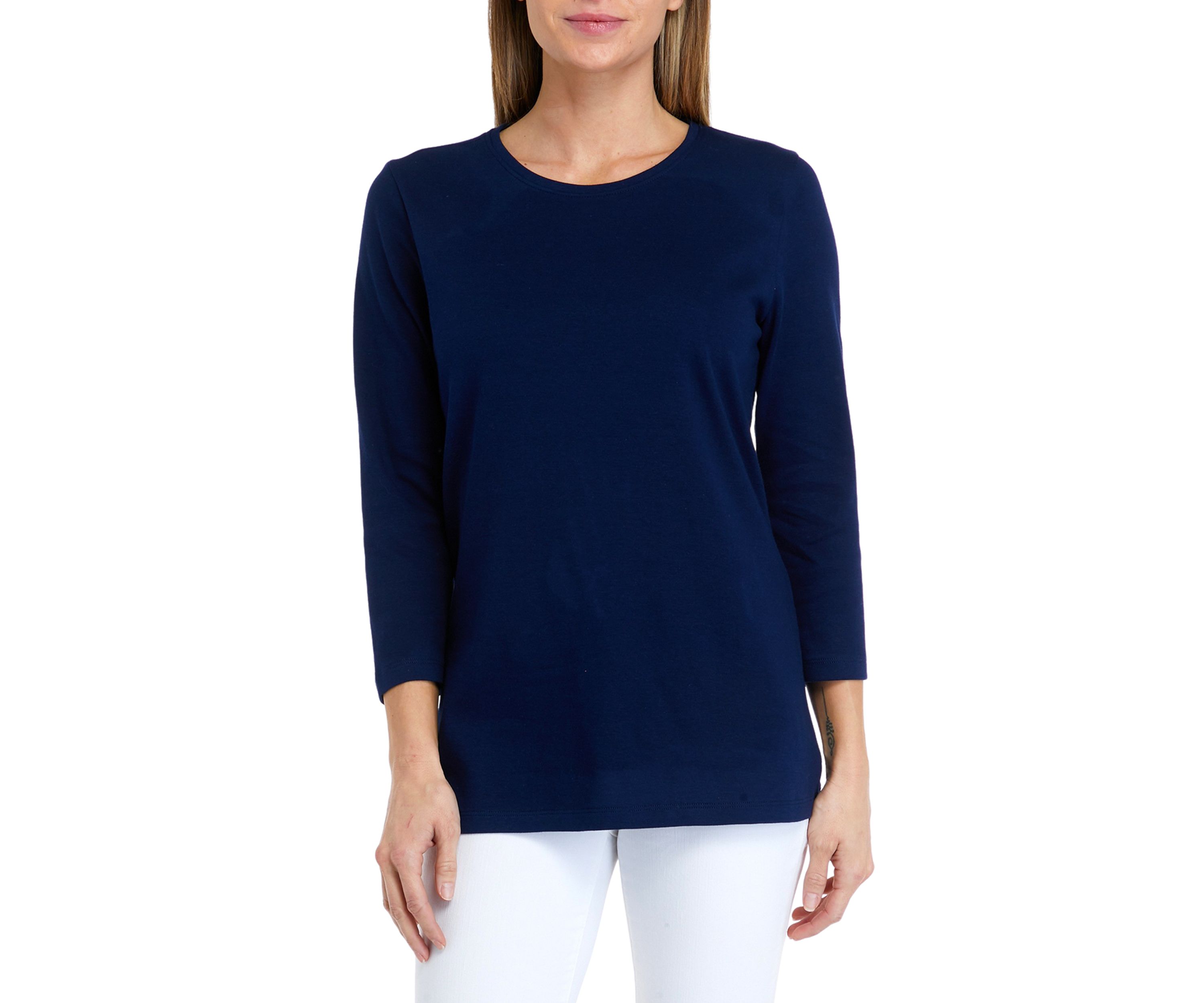Womens 3/4 Sleeve Crew Neck T-Shirt