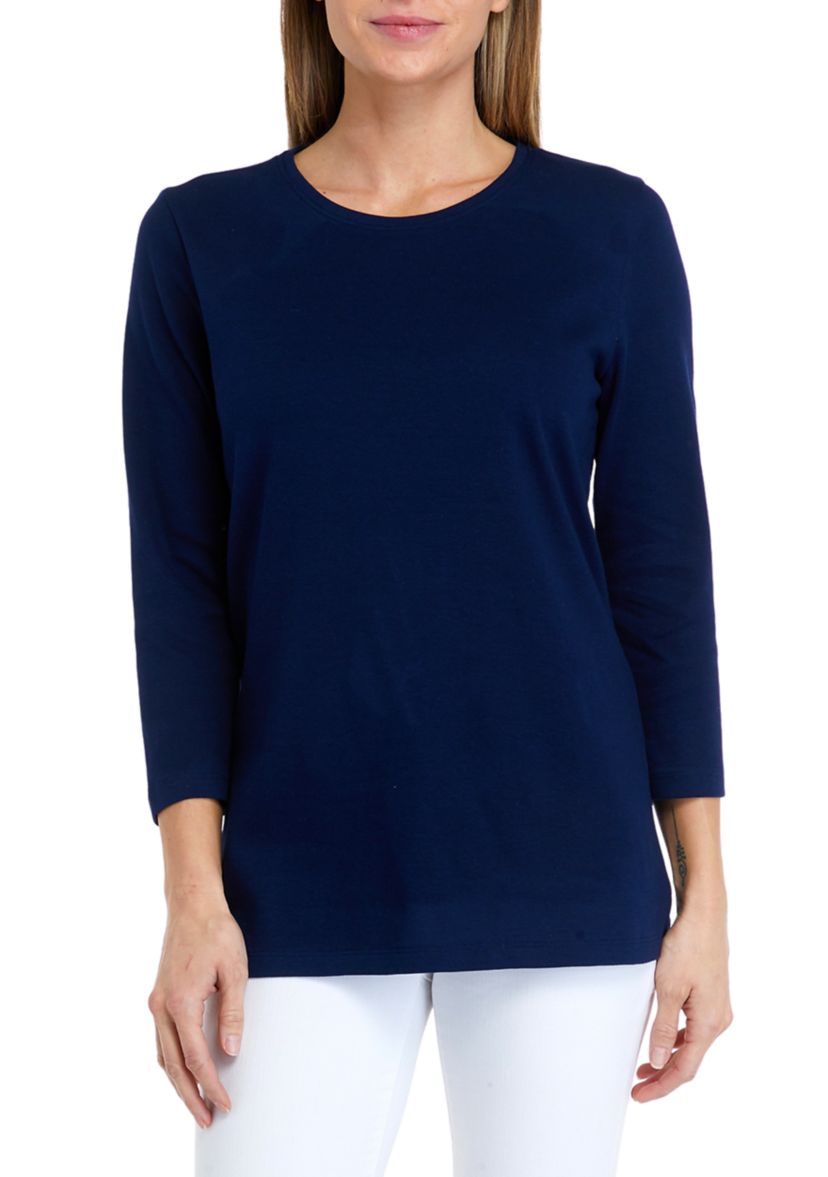 Womens 3/4 Sleeve Crew Neck T-Shirt