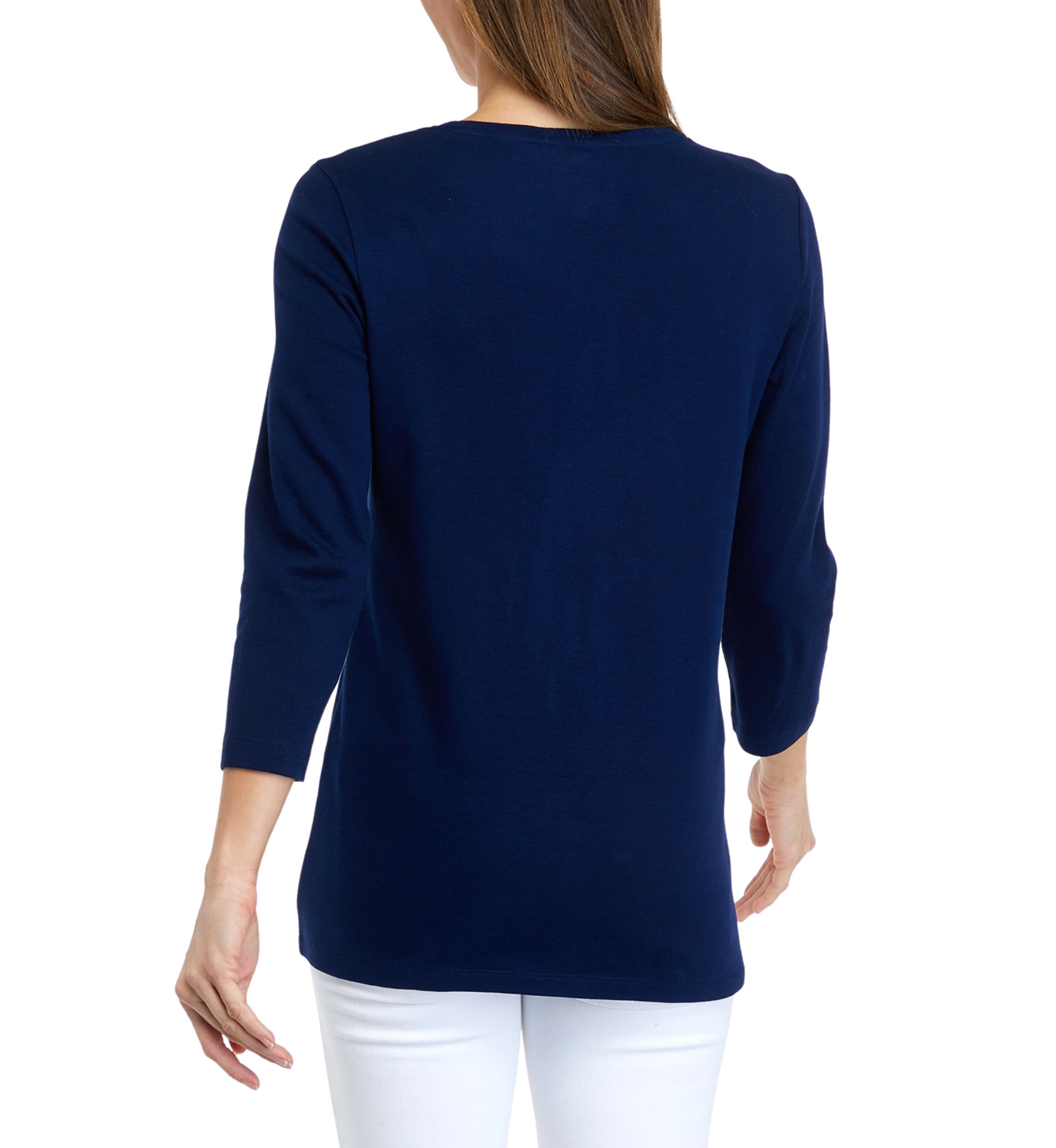 Womens 3/4 Sleeve Crew Neck T-Shirt