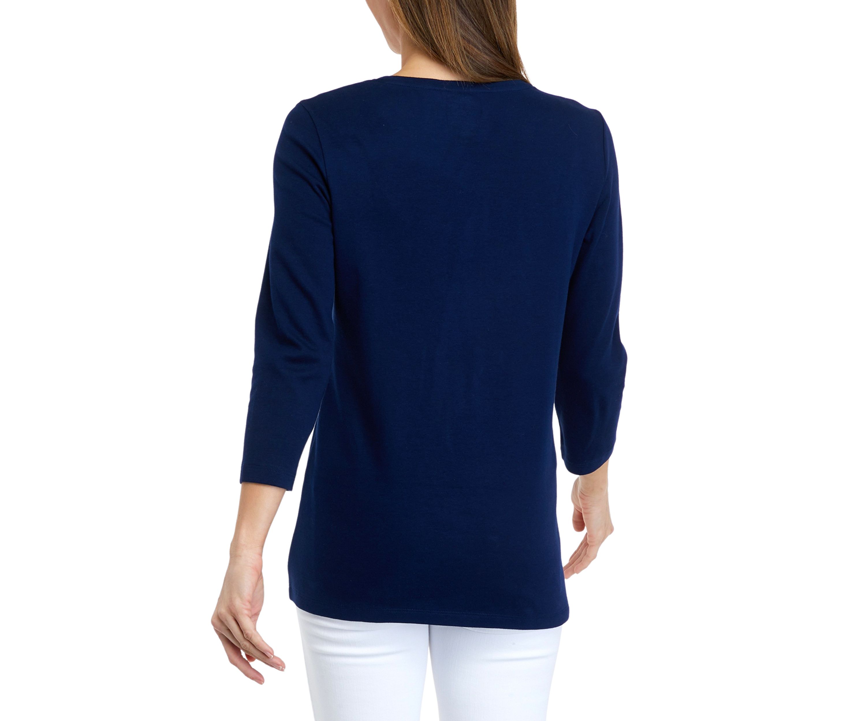 Womens 3/4 Sleeve Crew Neck T-Shirt