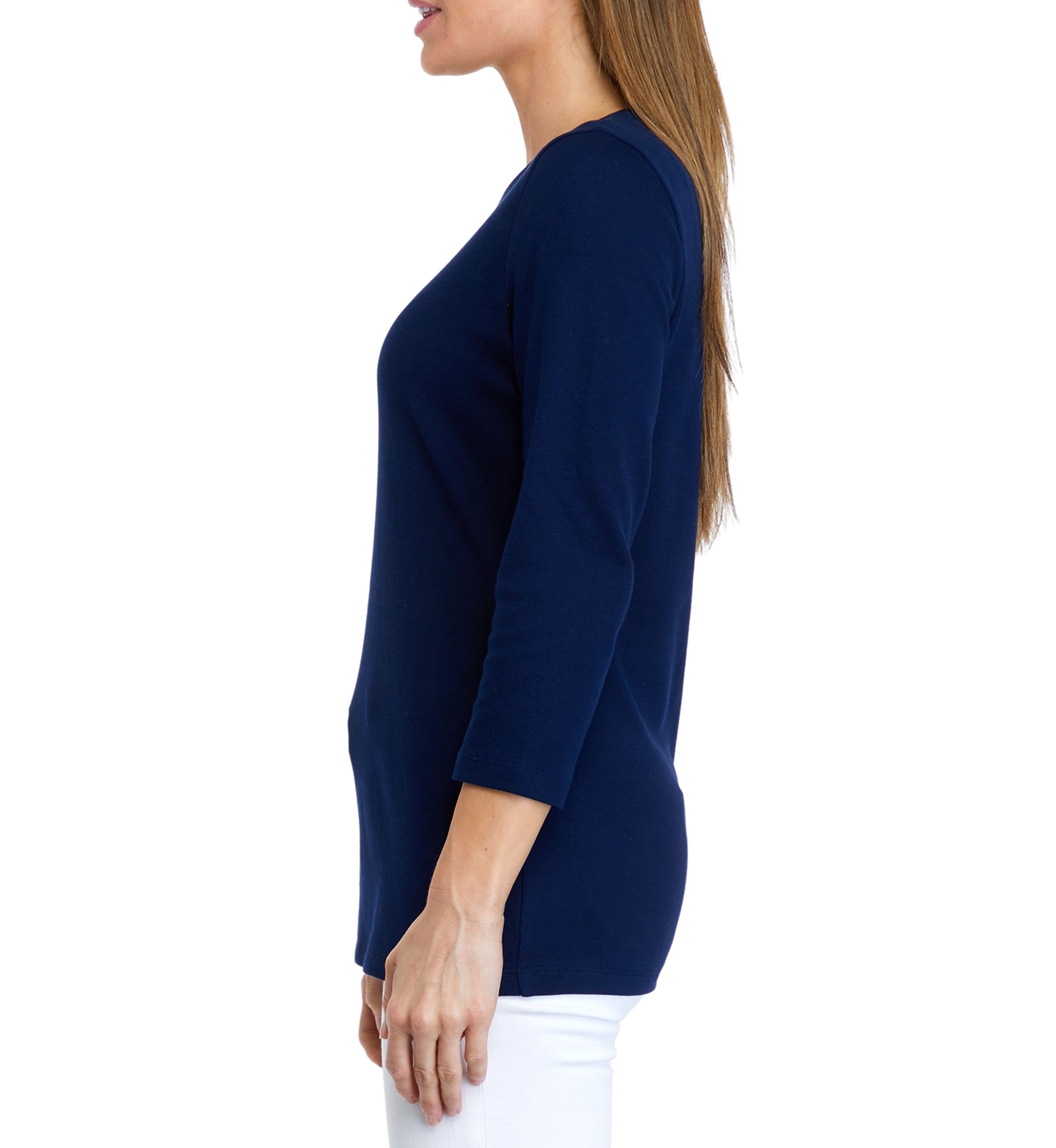 Womens 3/4 Sleeve Crew Neck T-Shirt