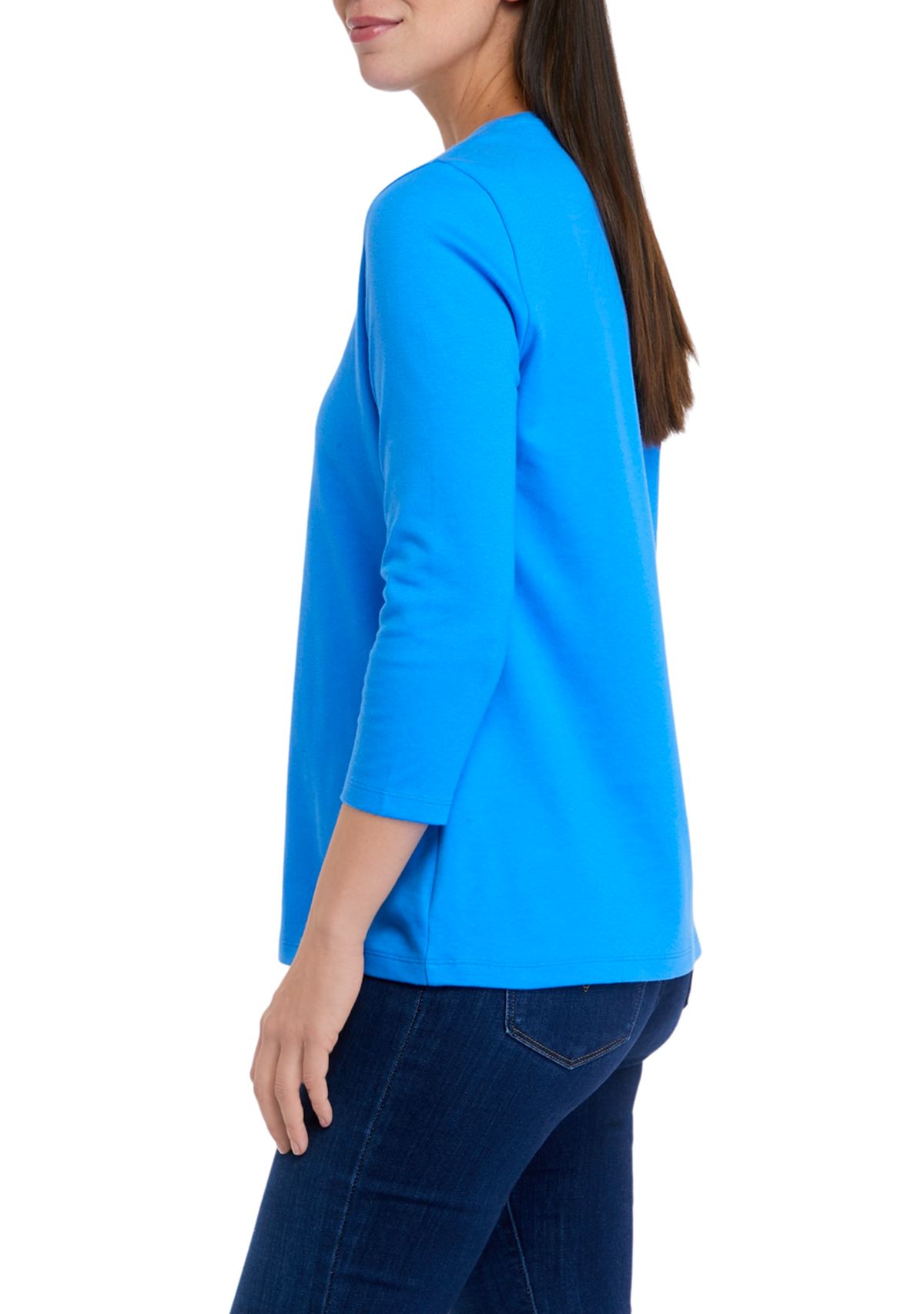 Womens 3/4 Sleeve Crew Neck Fashion T-Shirt