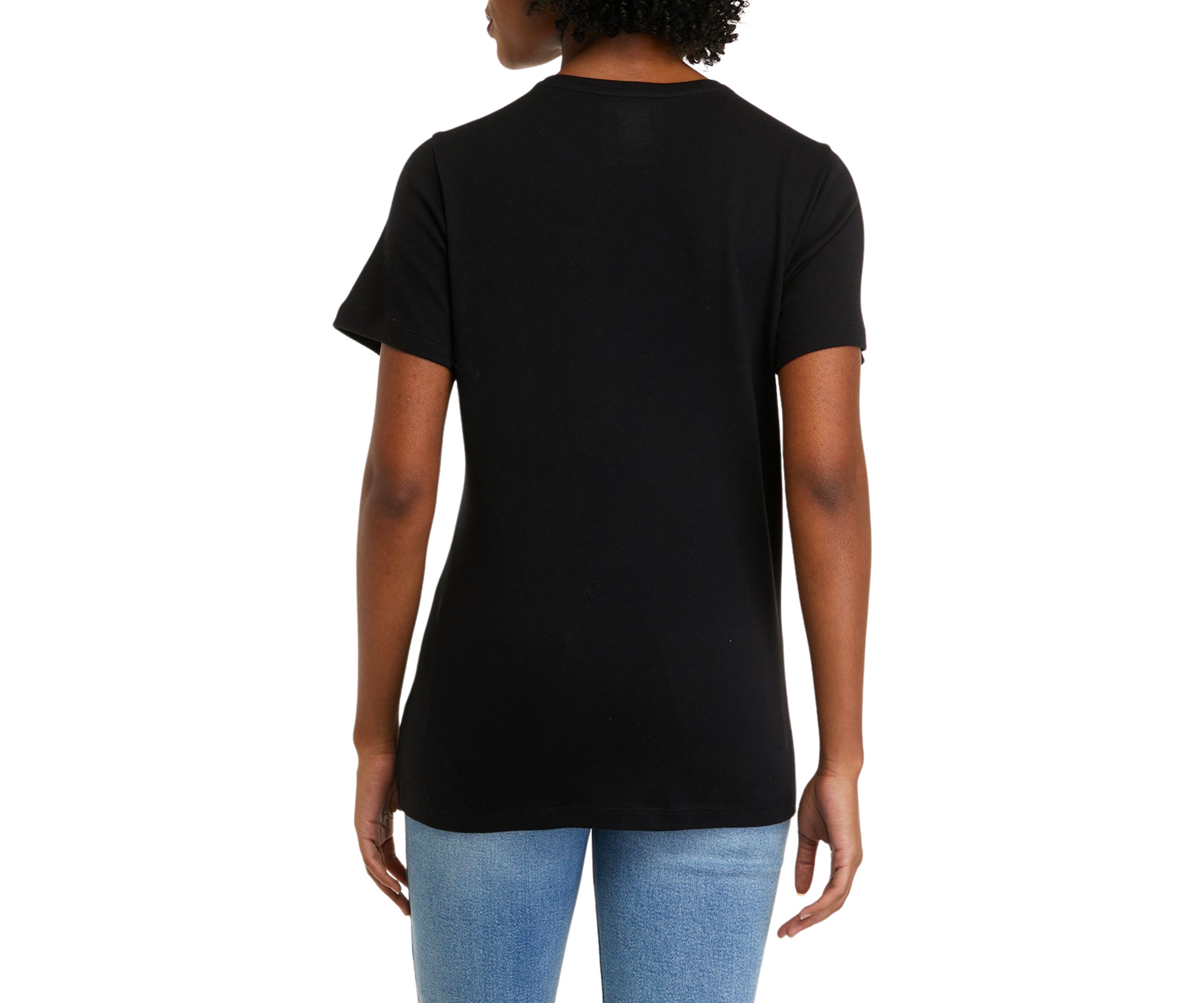 Womens Short Sleeve Crew Neck Solid T-Shirt