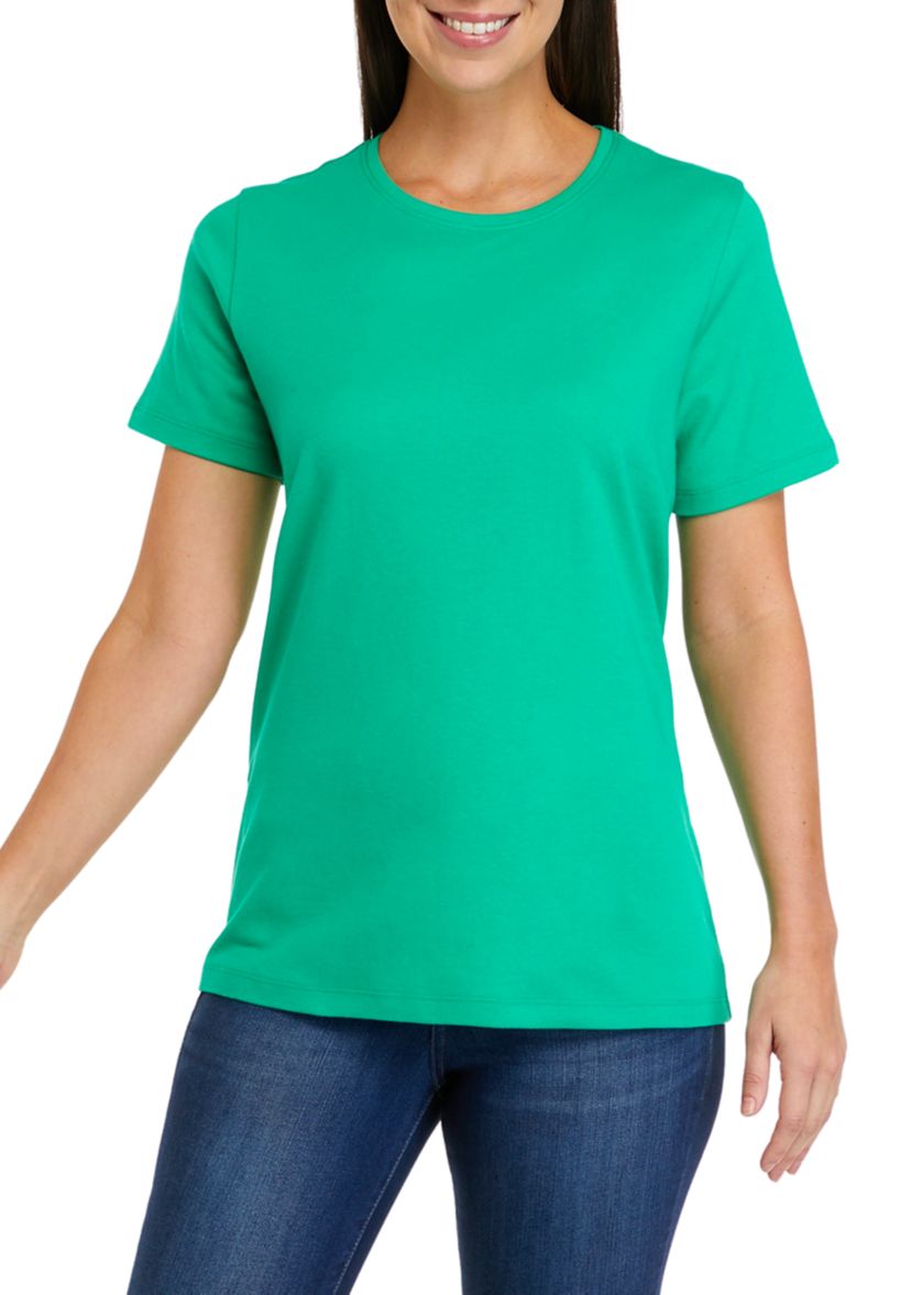 Womens Short Sleeve Crew Neck Fashion T-Shirt
