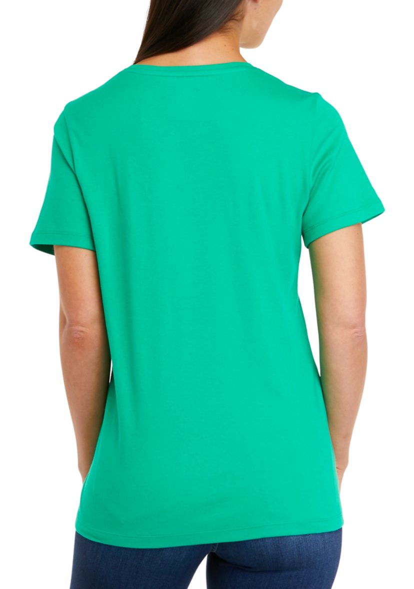 Womens Short Sleeve Crew Neck Fashion T-Shirt