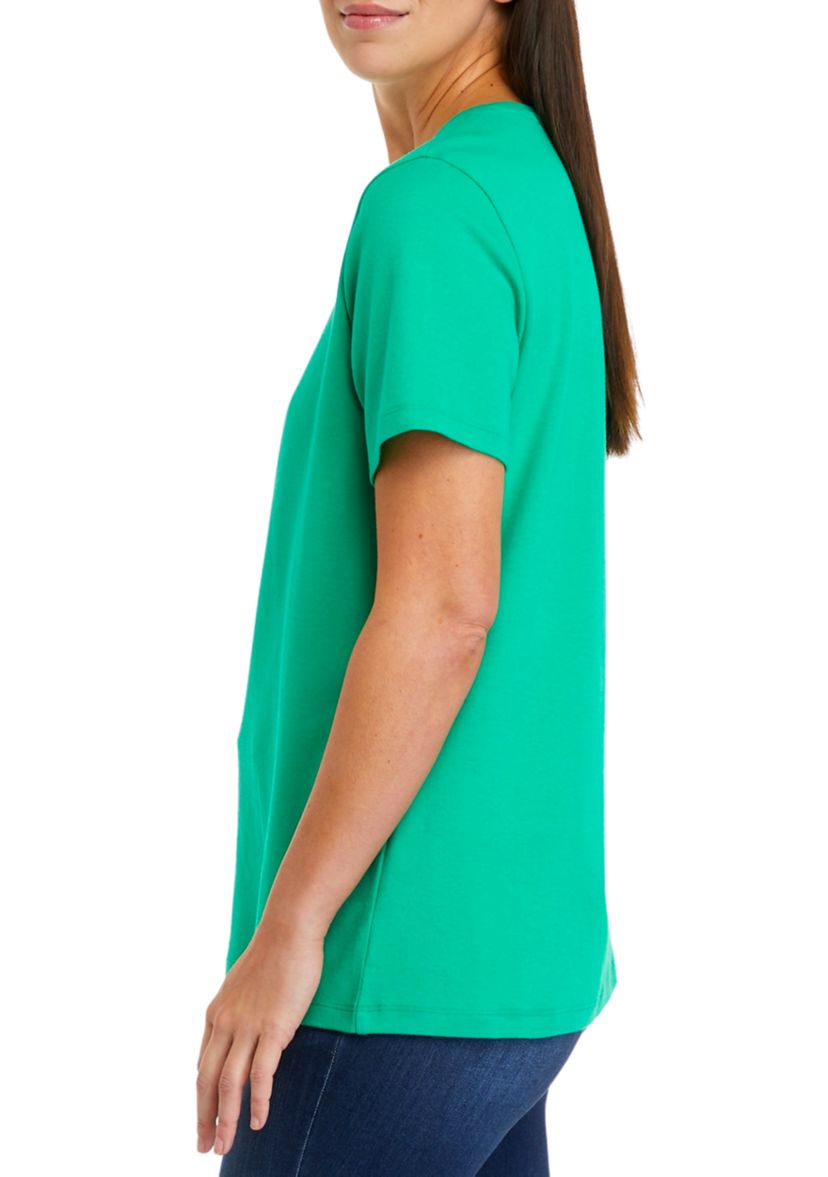 Womens Short Sleeve Crew Neck Fashion T-Shirt