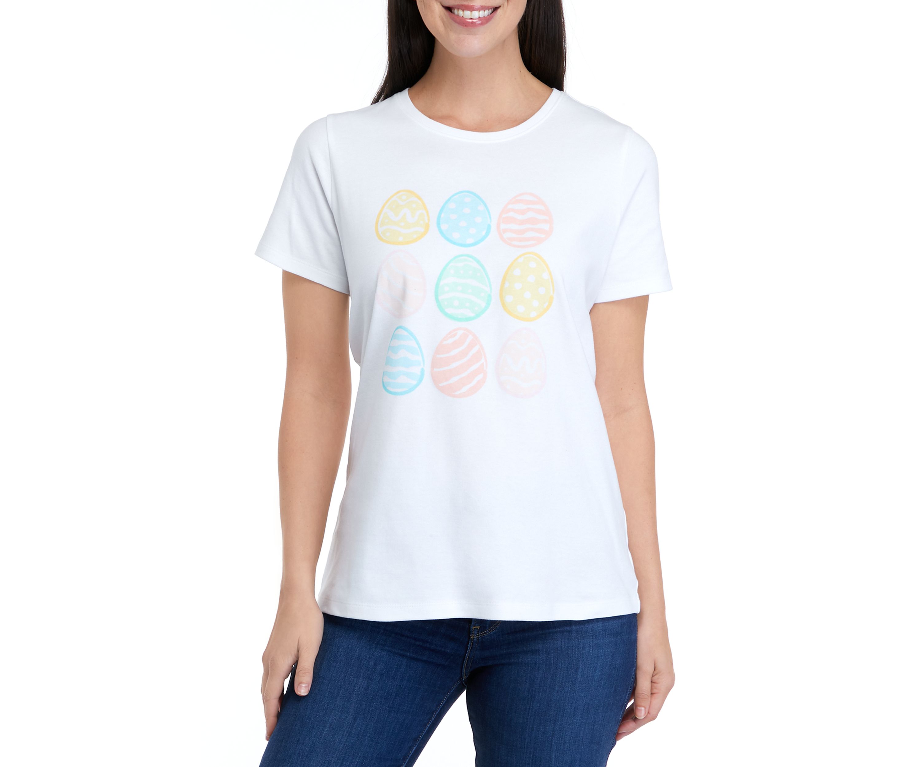 Womens Short Sleeve Crew Neck Graphic T-Shirt