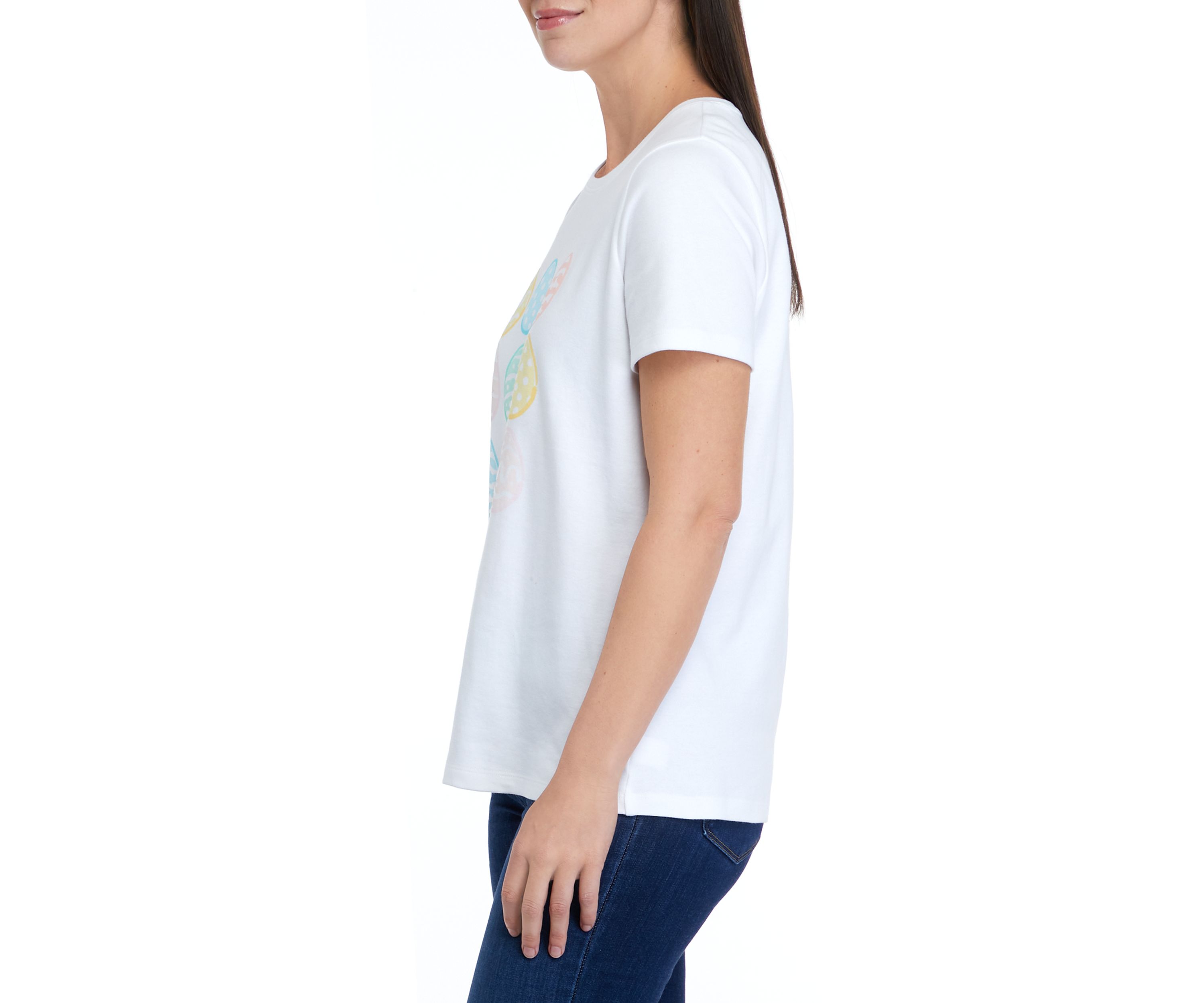 Womens Short Sleeve Crew Neck Graphic T-Shirt