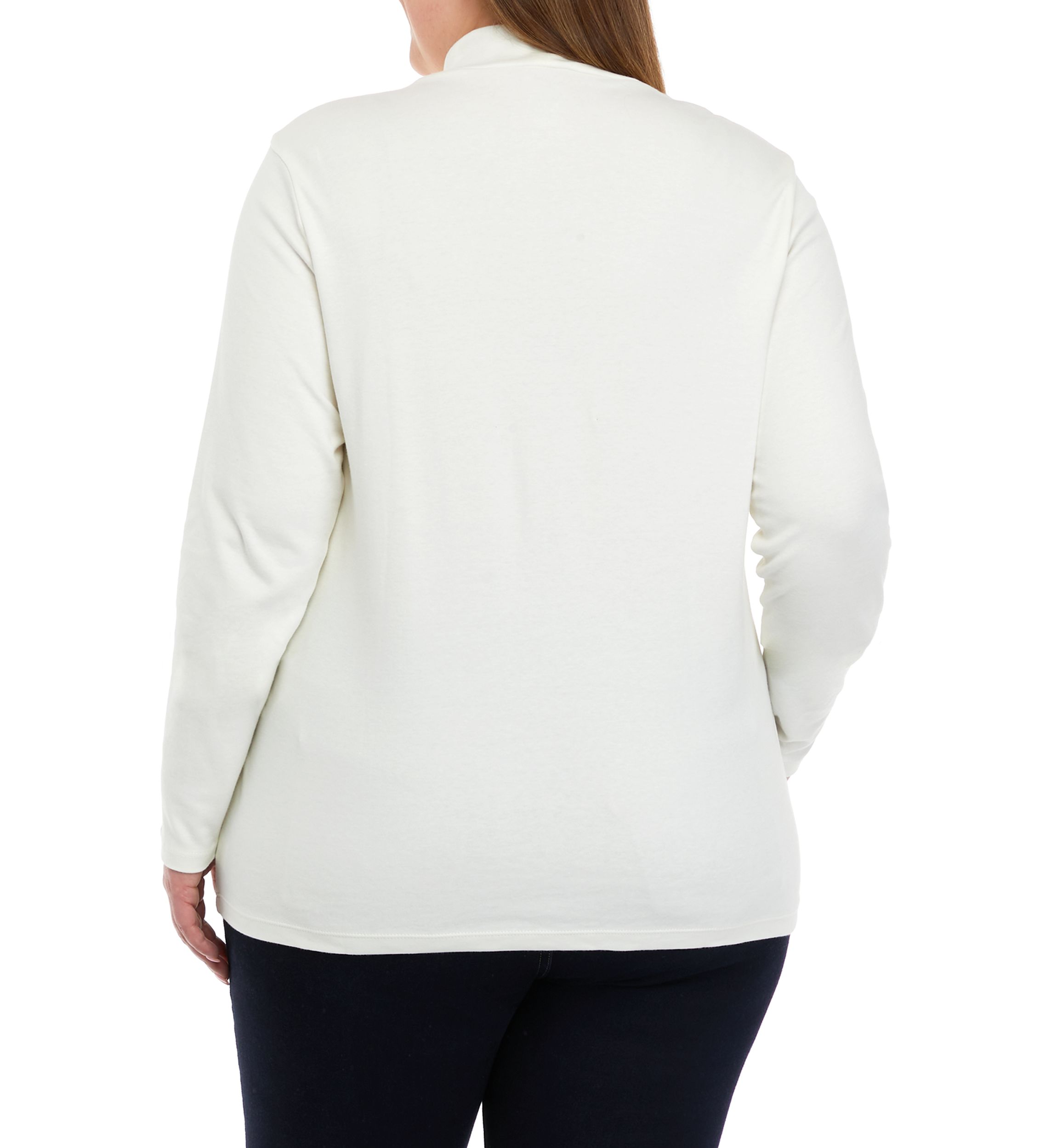 Plus Size Long Sleeve Mock Neck Solid Top