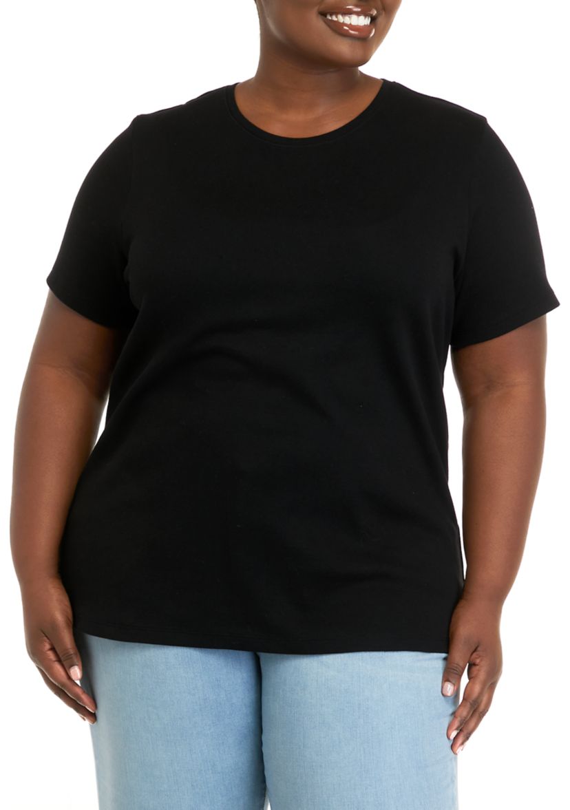 Plus Size Short Sleeve Crew Neck Shirt