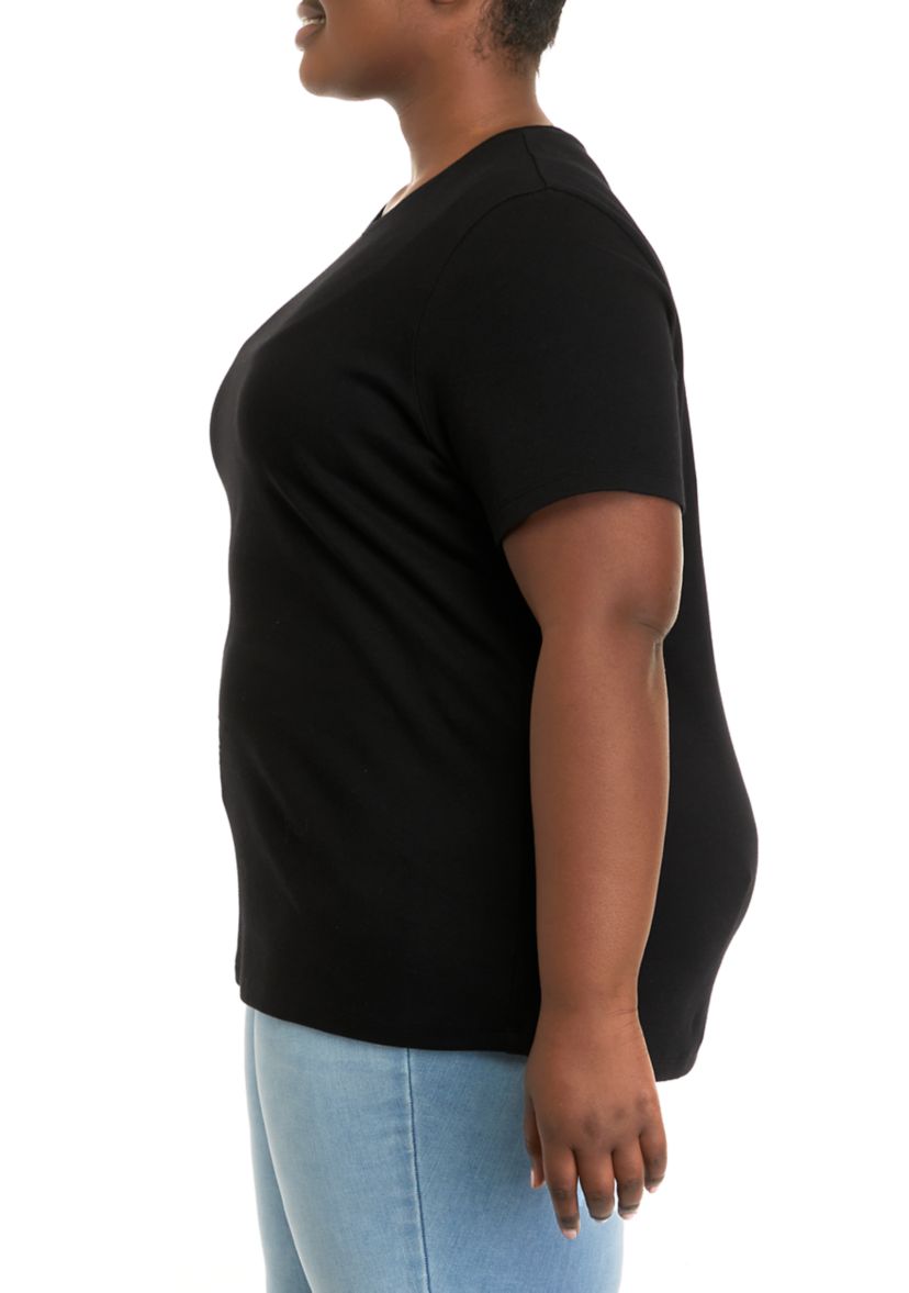 Plus Size Short Sleeve Crew Neck Shirt