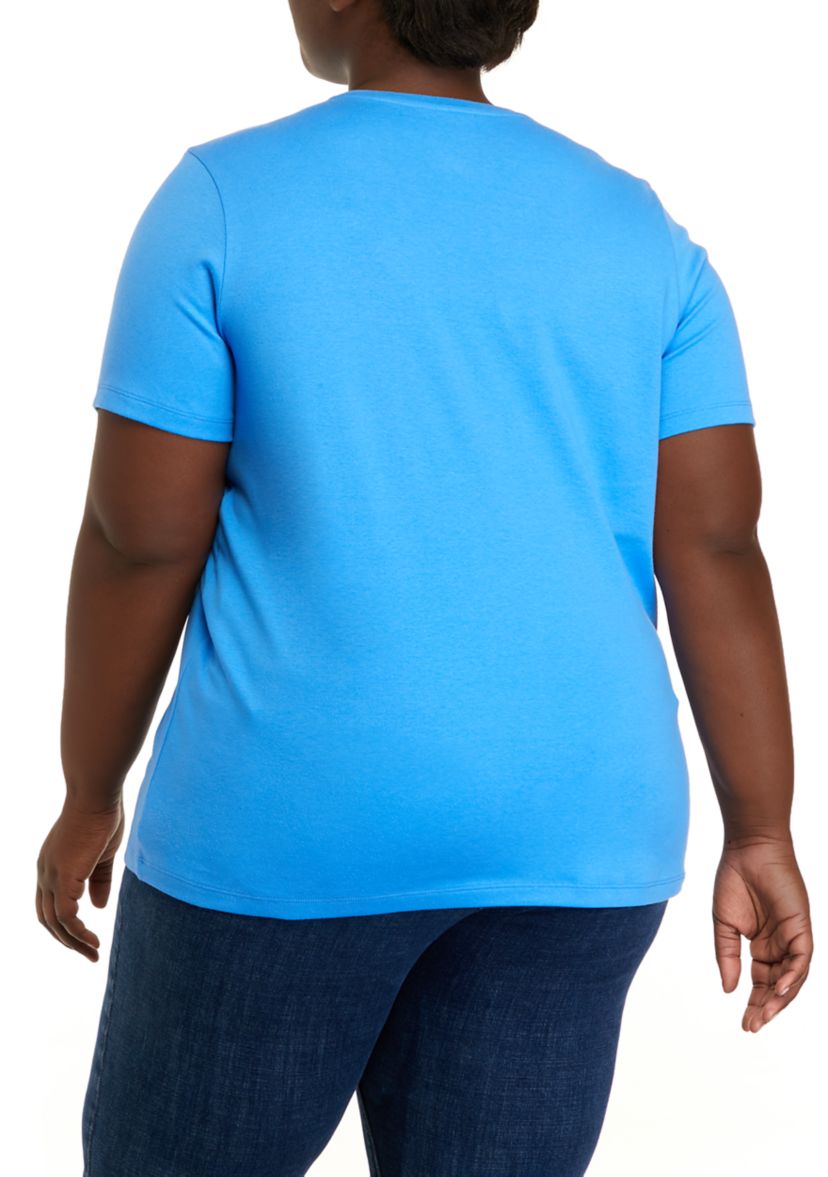 Plus Size Short Sleeve Crew Neck Graphic T-Shirt