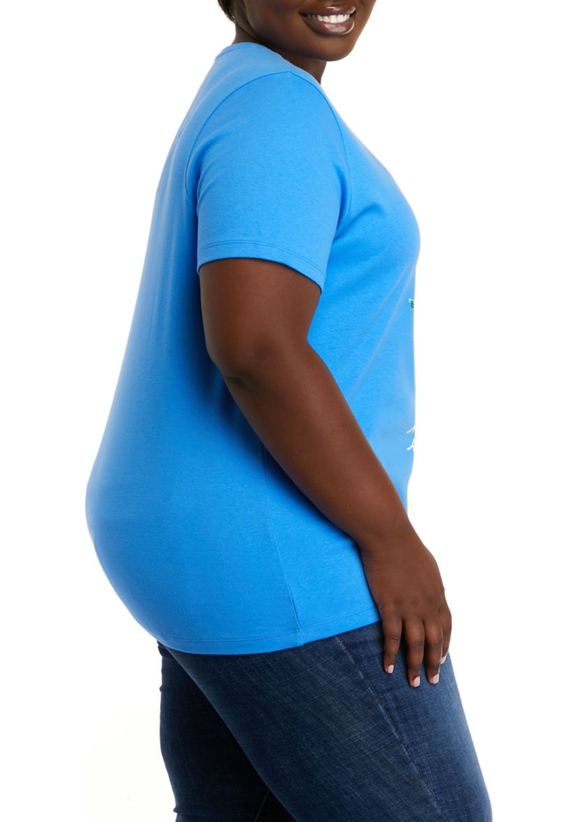 Plus Size Short Sleeve Crew Neck Graphic T-Shirt