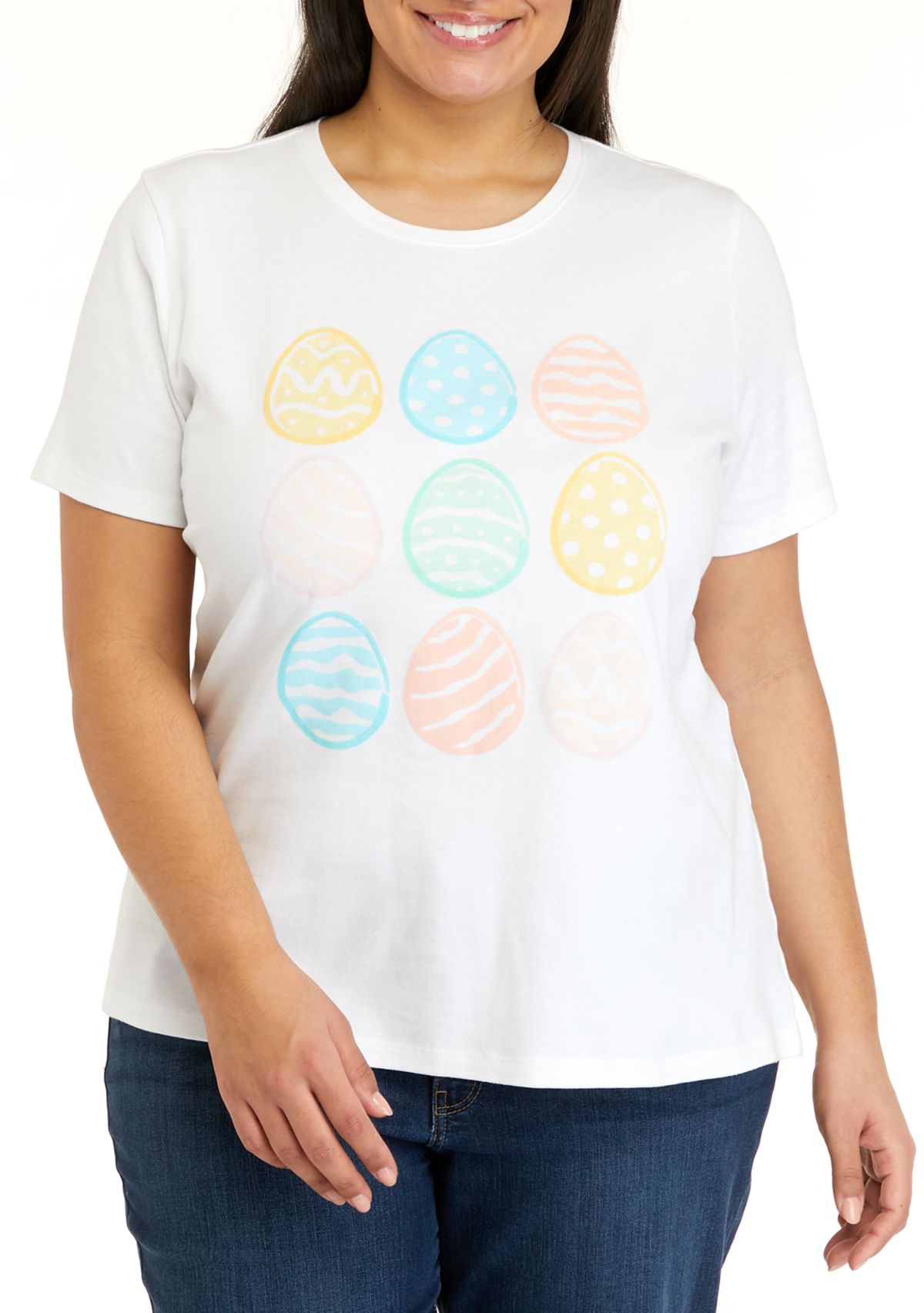 Plus Size Short Sleeve Crew Neck Graphic T-Shirt