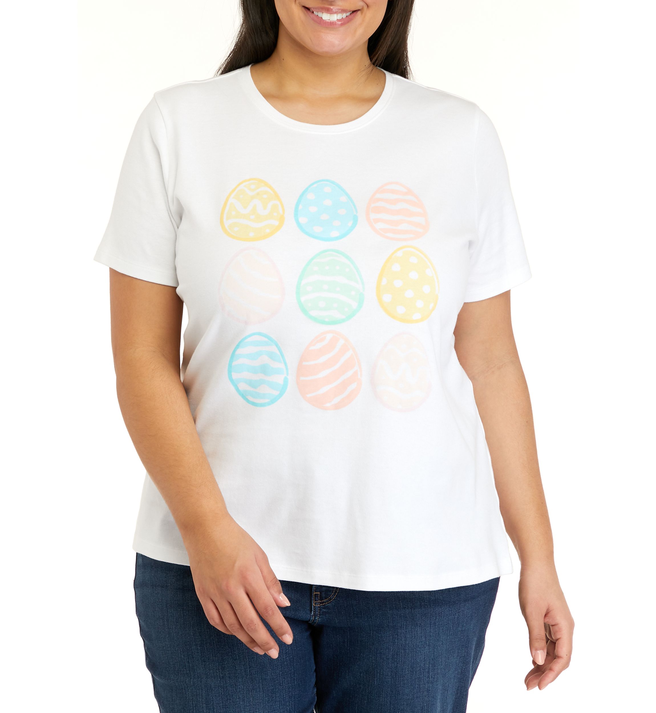 Plus Size Short Sleeve Crew Neck Graphic T-Shirt