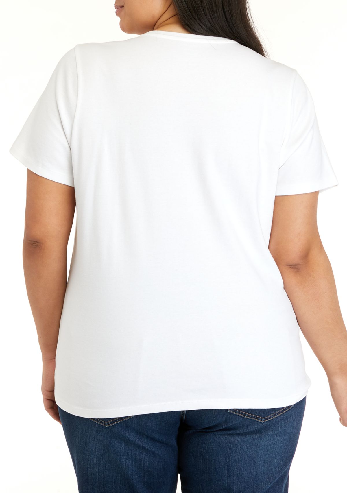 Plus Size Short Sleeve Crew Neck Graphic T-Shirt