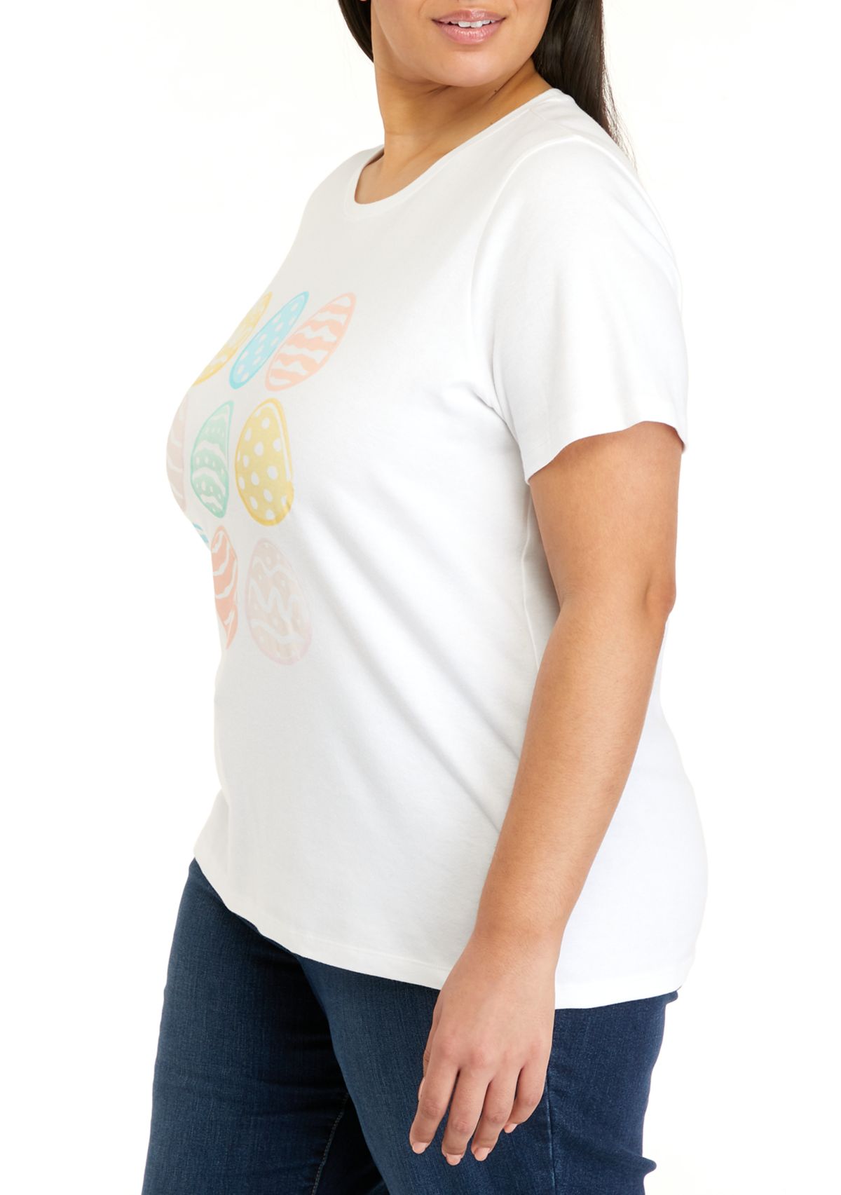 Plus Size Short Sleeve Crew Neck Graphic T-Shirt