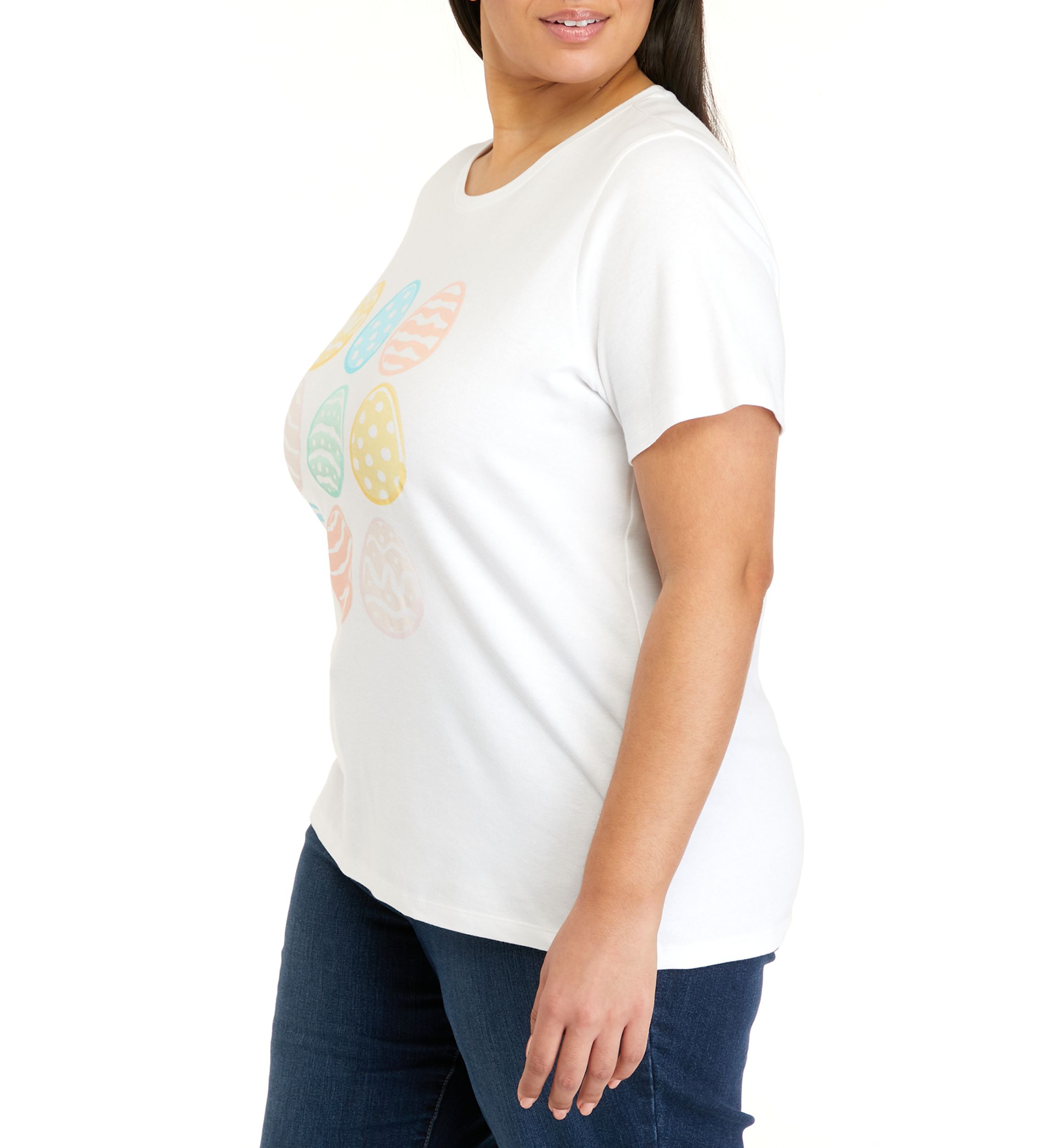 Plus Size Short Sleeve Crew Neck Graphic T-Shirt