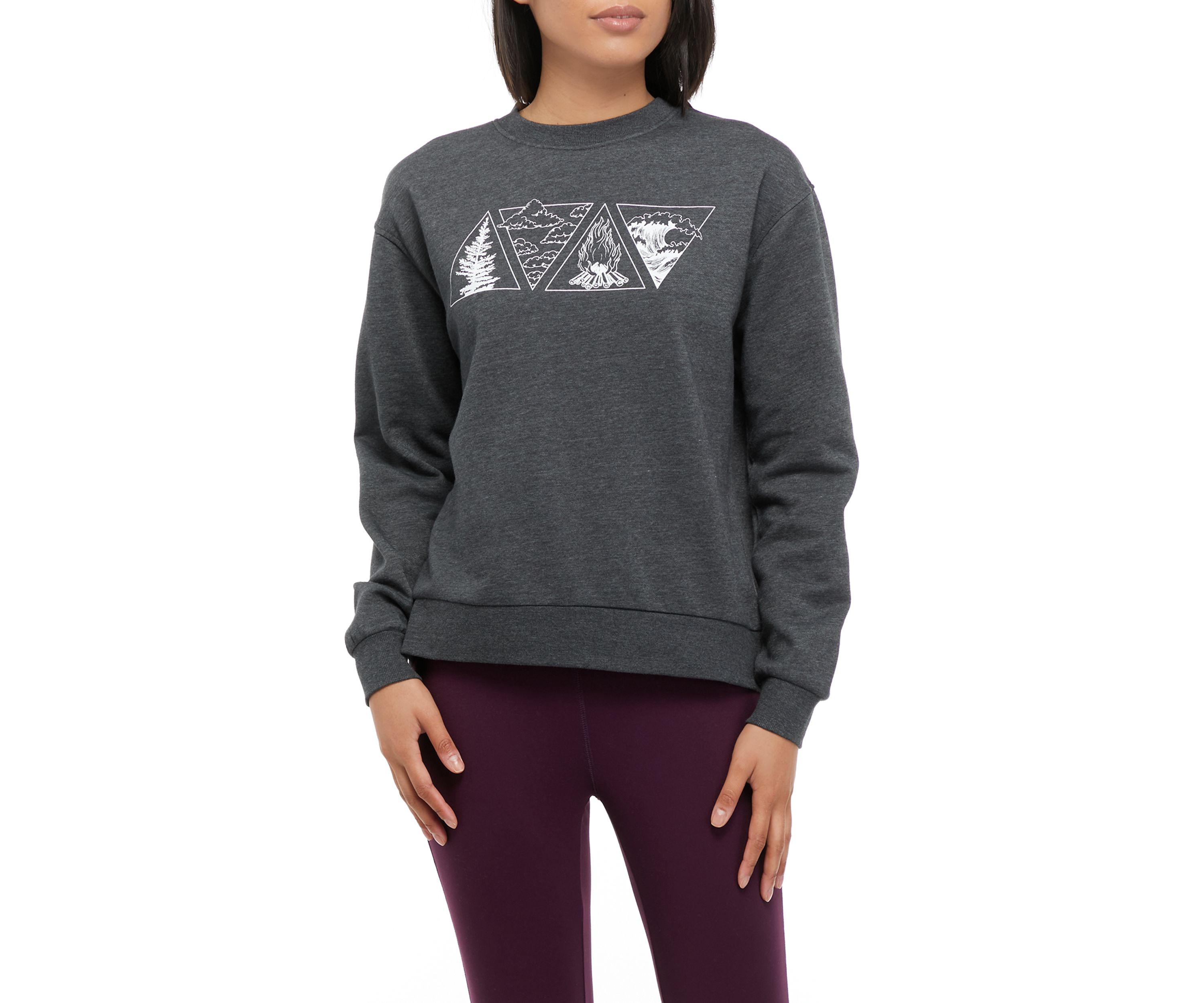 Womens Crew Neck Elements Graphic Sweatshirt