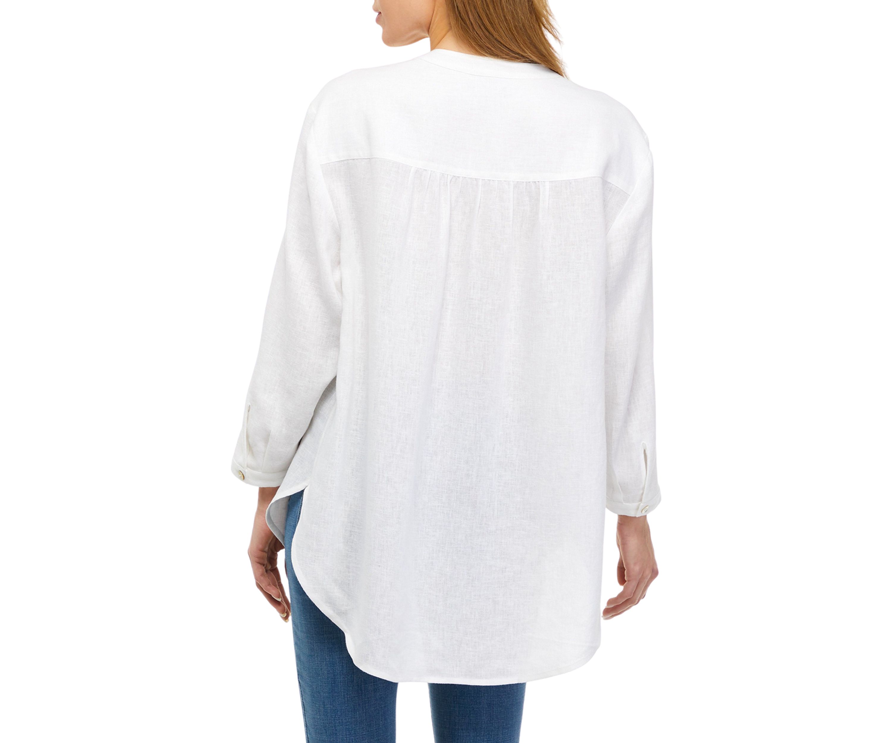 Womens Solid Linen Tunic 