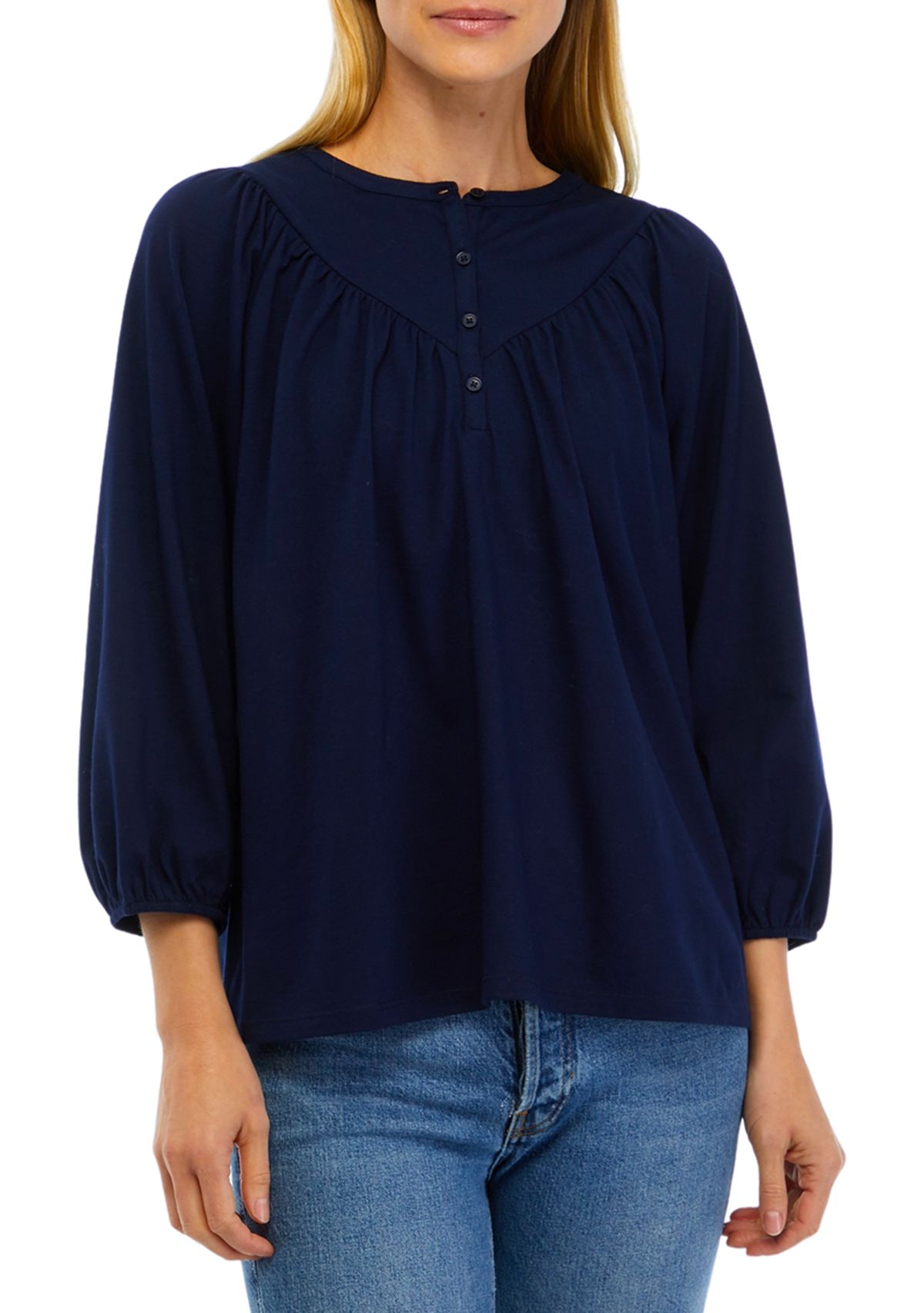 Petite 3/4 Knit Fashion Top