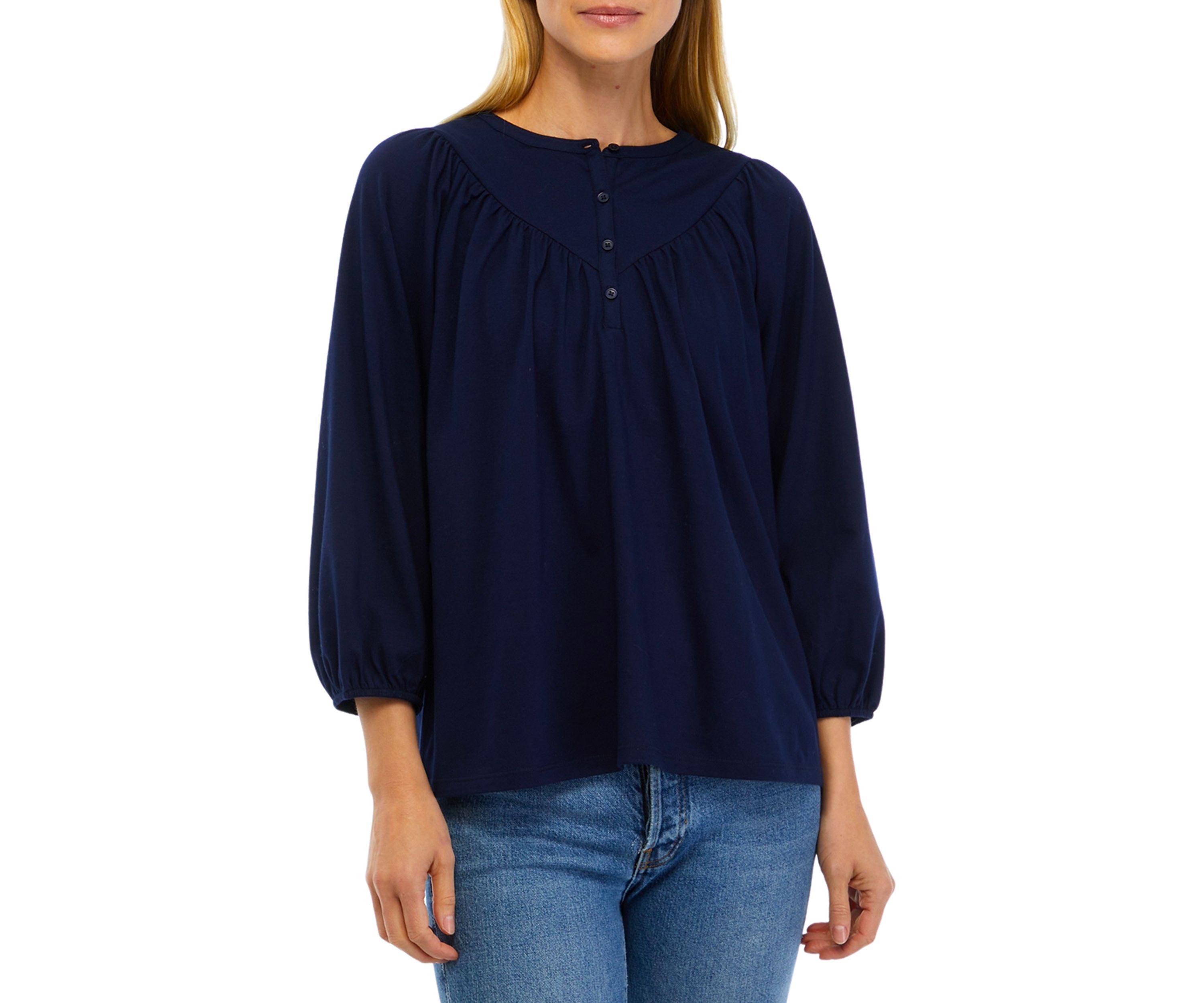 Petite 3/4 Knit Fashion Top