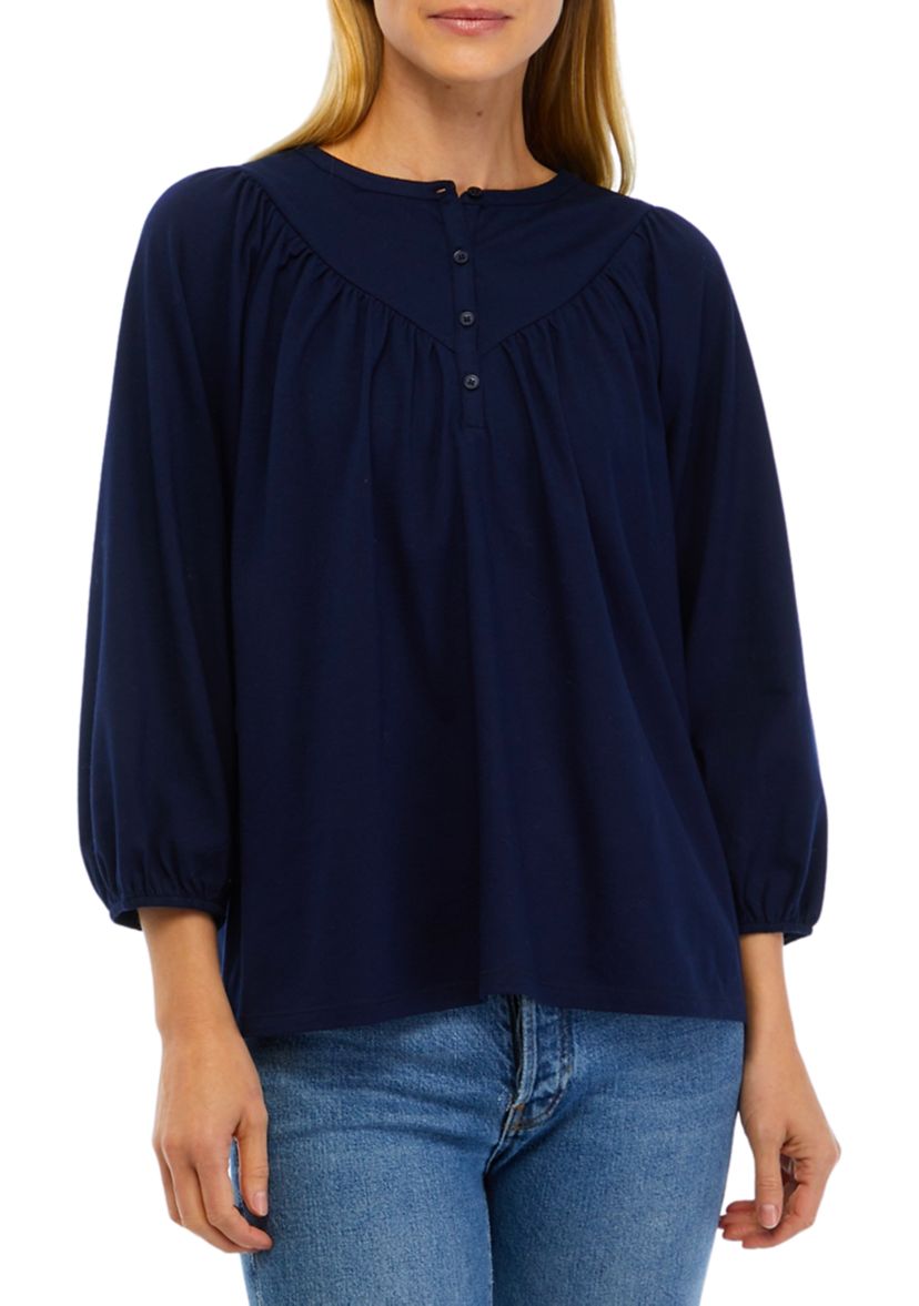 Petite 3/4 Knit Fashion Top