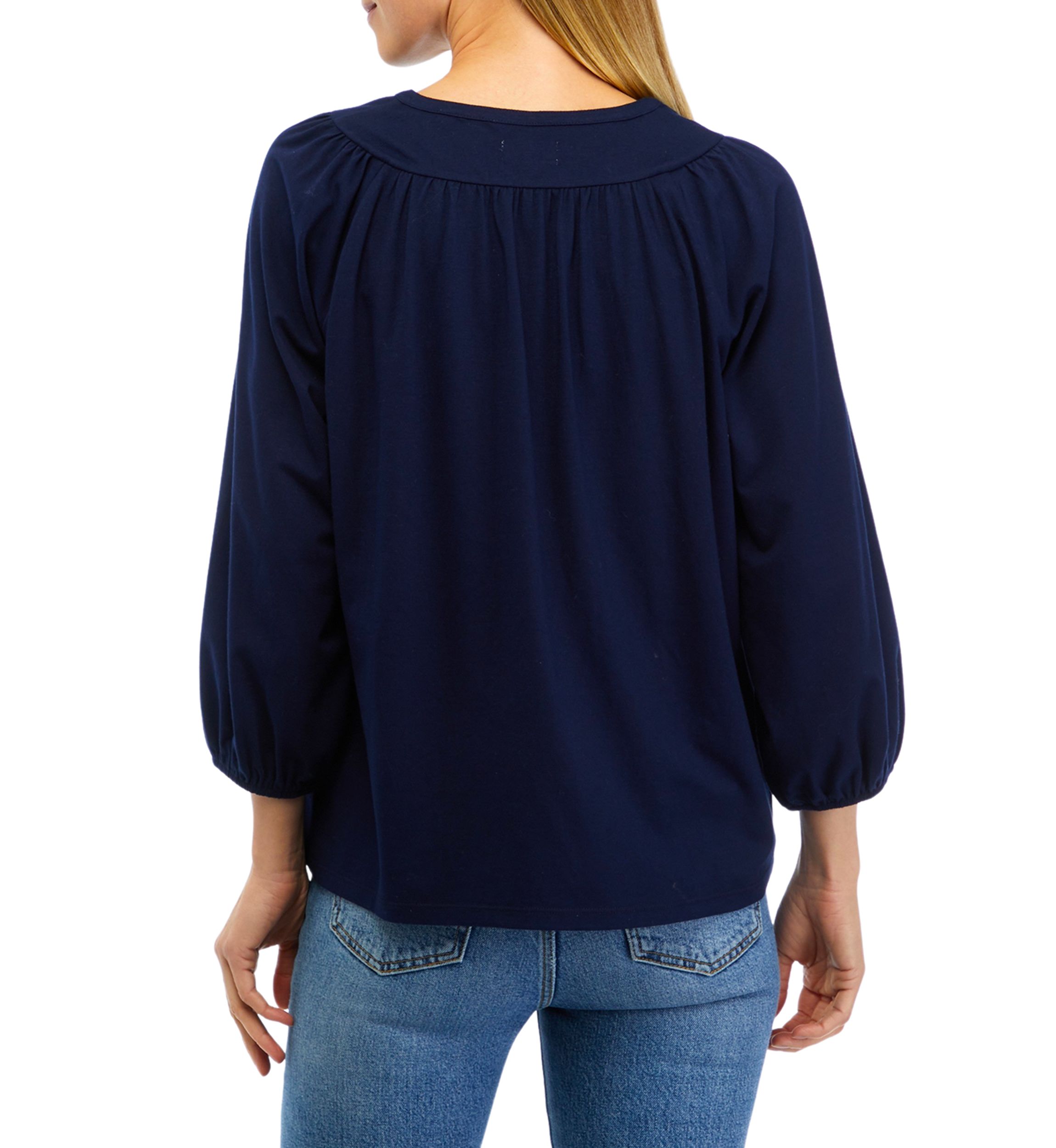 Petite 3/4 Knit Fashion Top