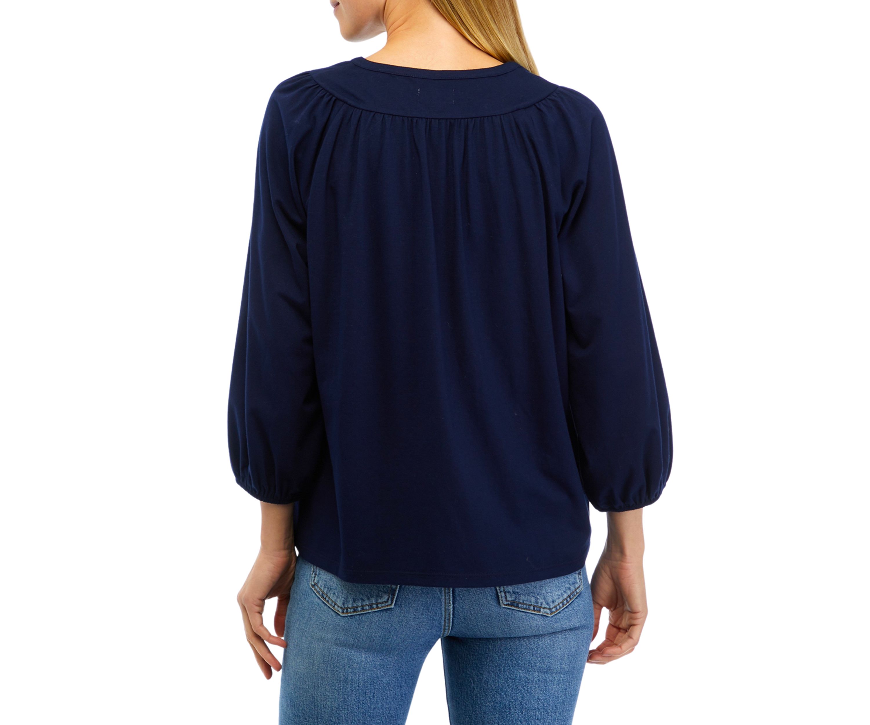Petite 3/4 Knit Fashion Top