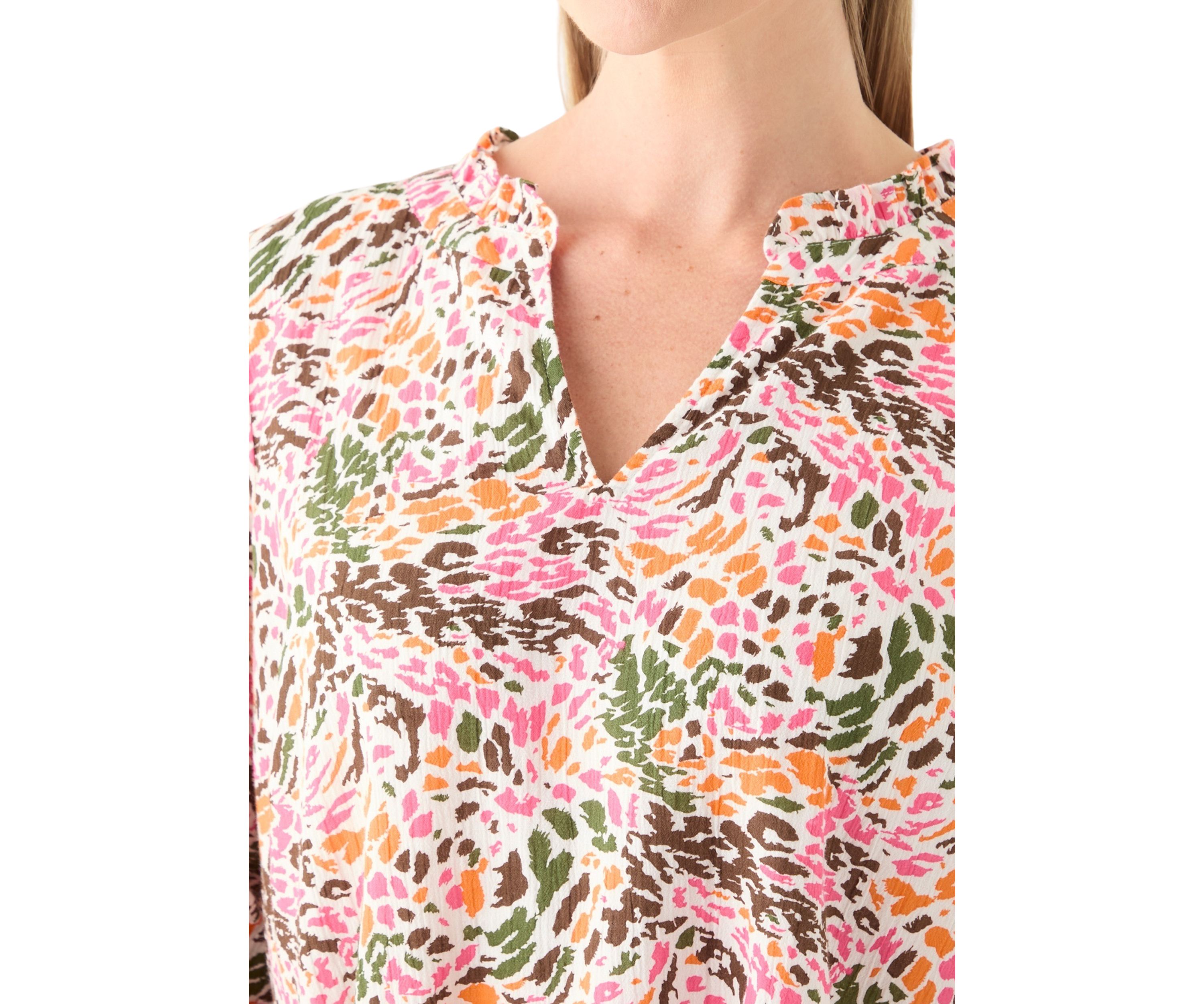 Petite Textured Woven Peasant Blouse