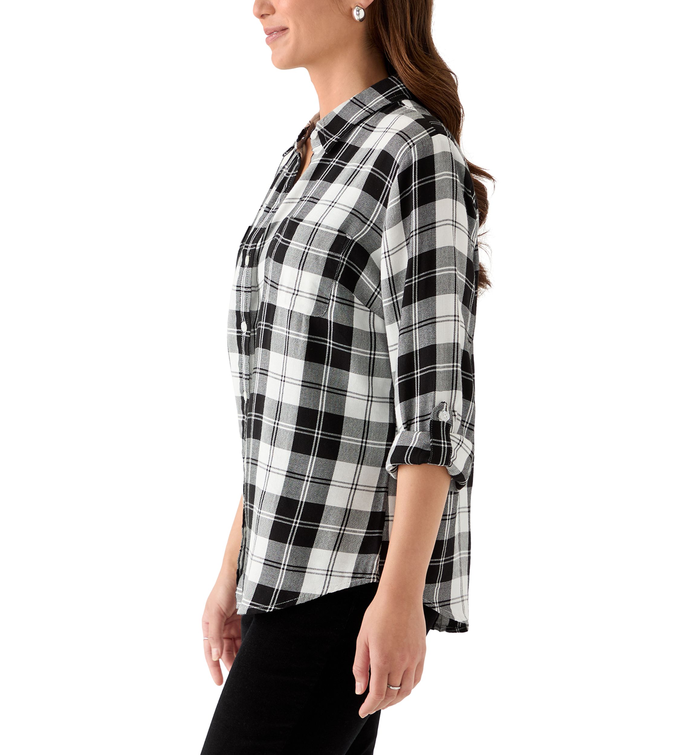 Petite Long Sleeve Flannel Shirt