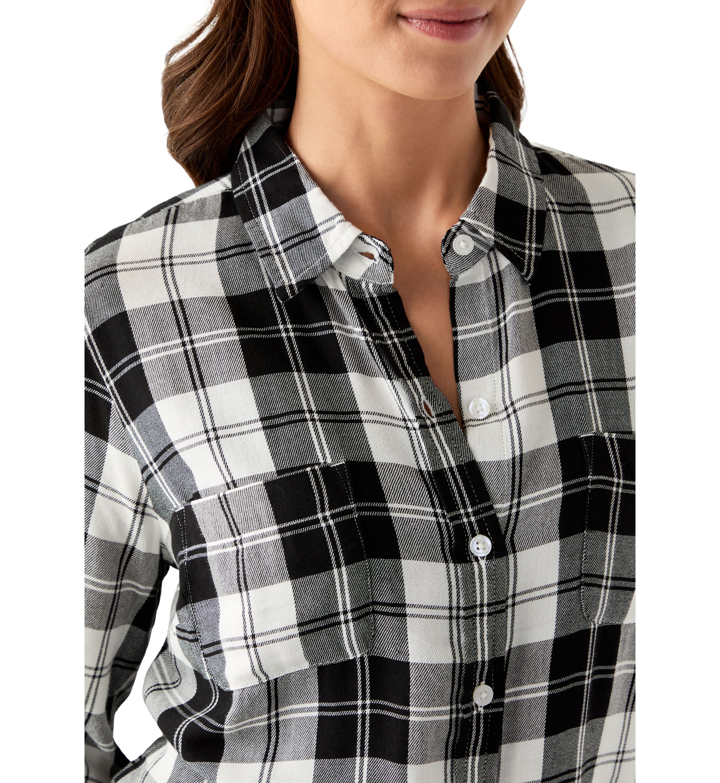 Petite Long Sleeve Flannel Shirt