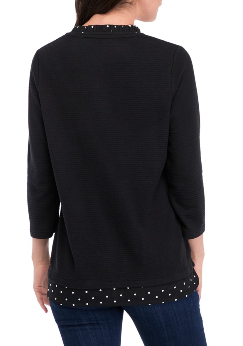 Womens 2Fer Textured Top 