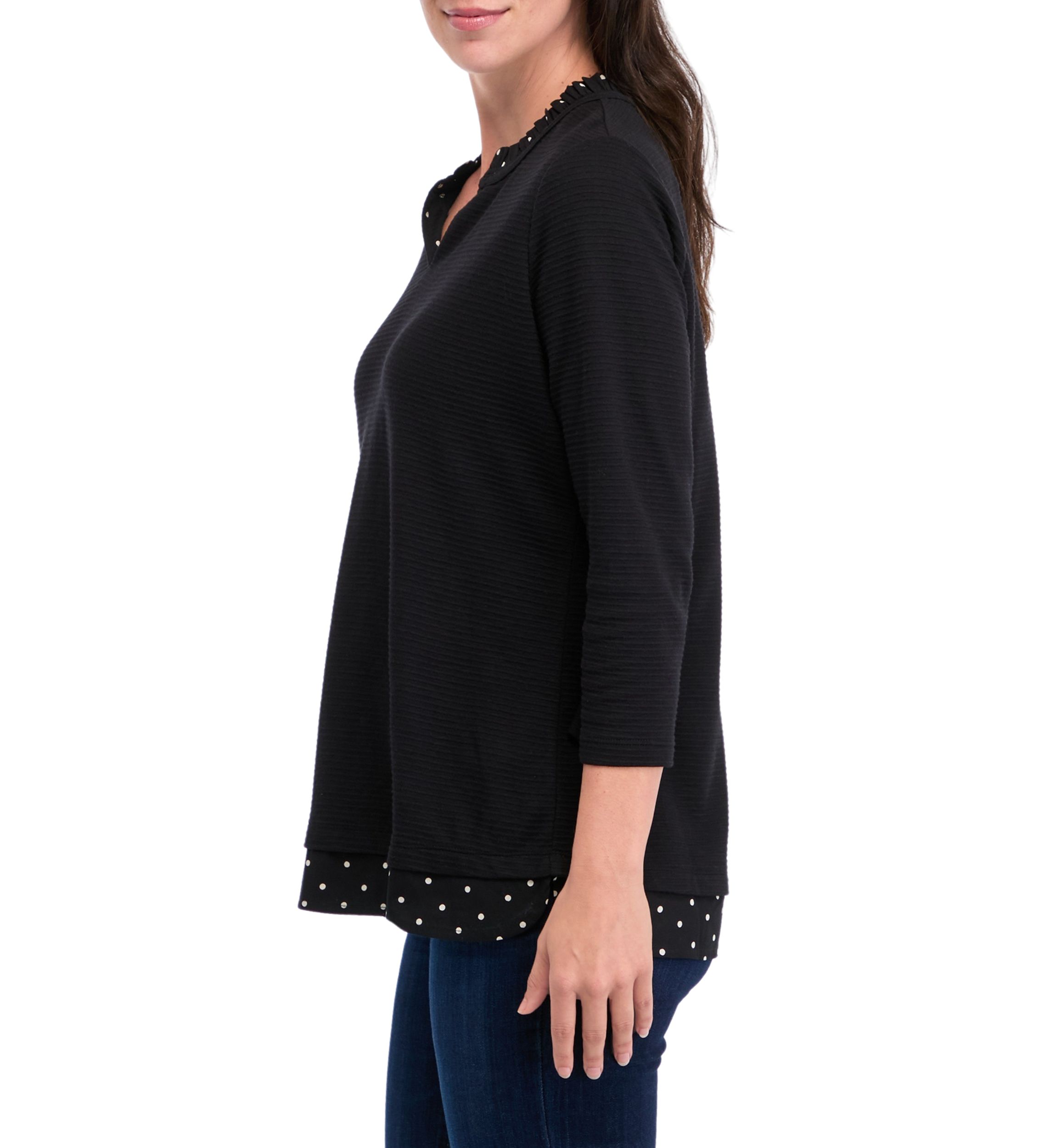 Womens 2Fer Textured Top 