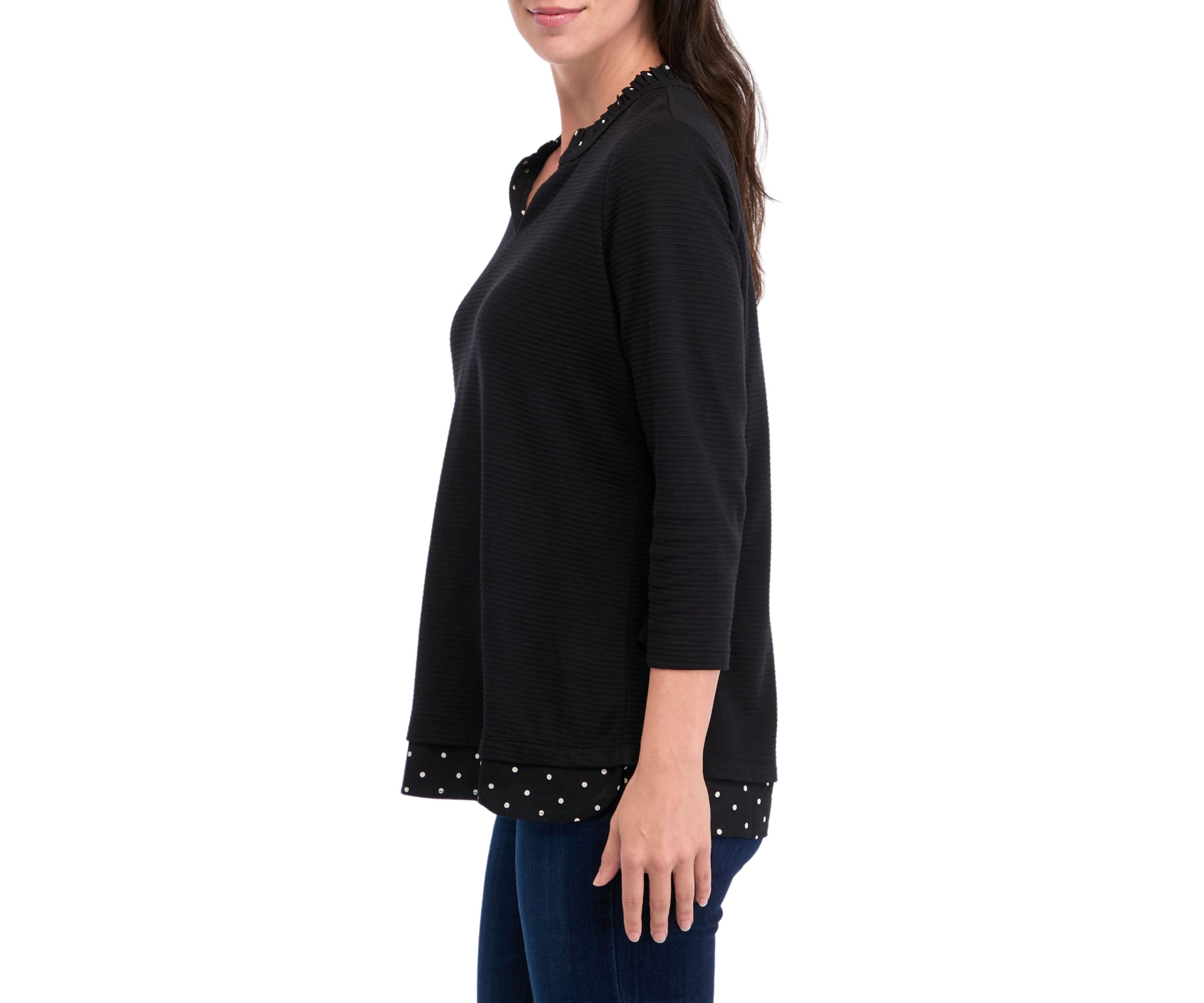 Womens 2Fer Textured Top 