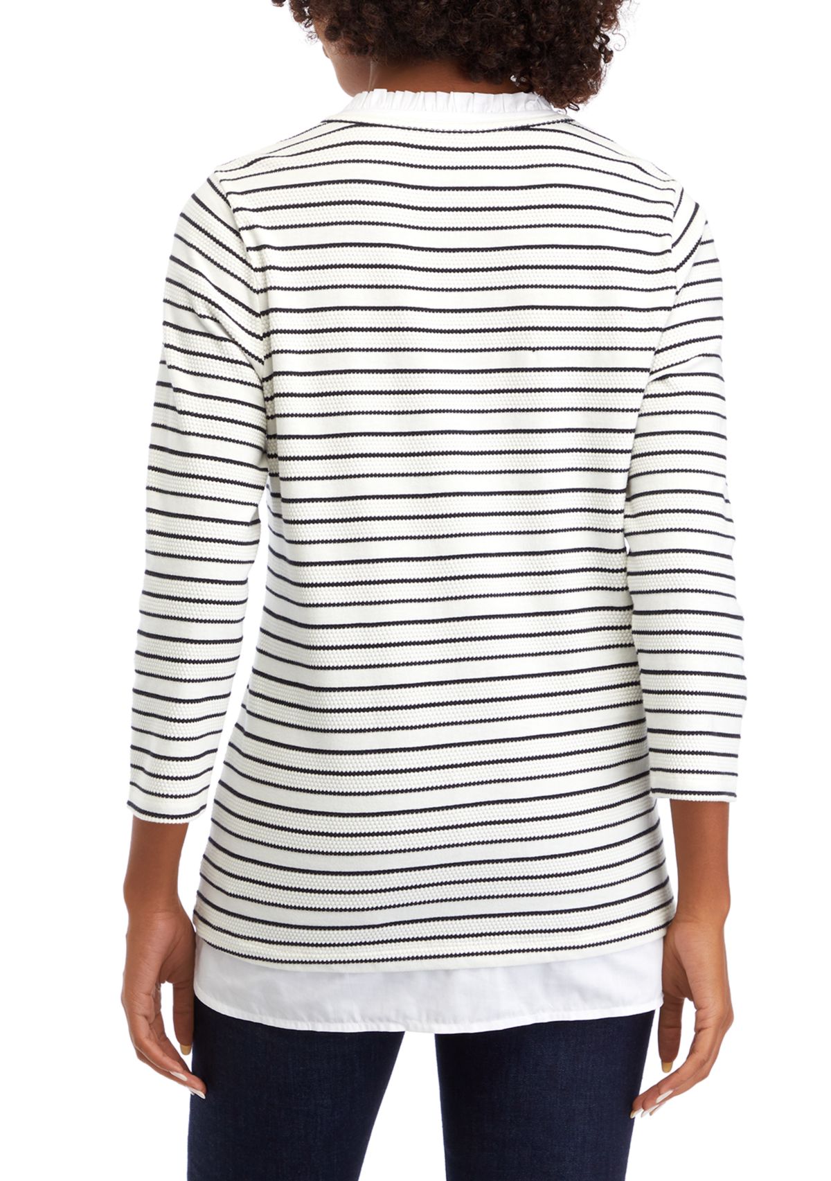 Womens 2Fer Ottoman Stripe Shirt